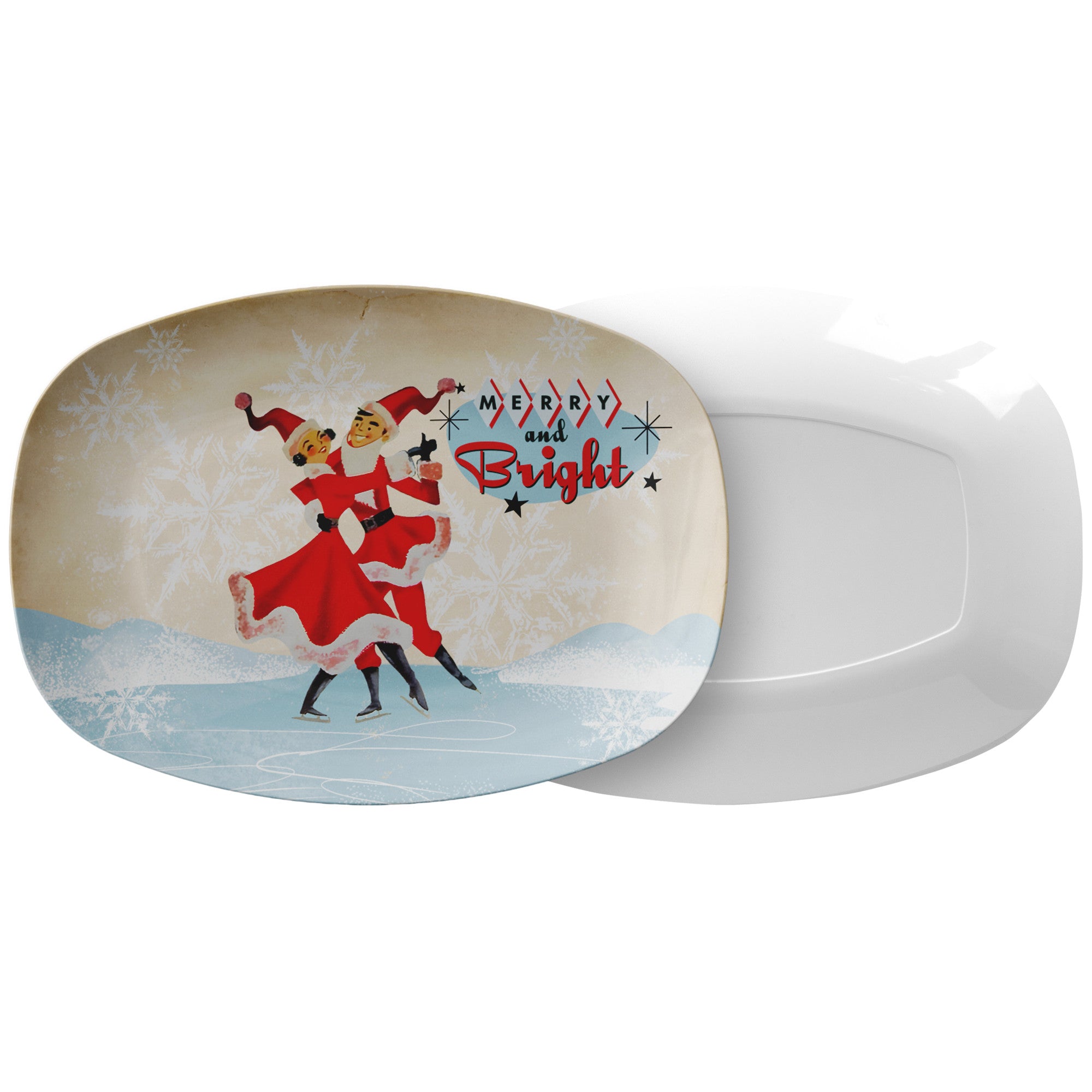 Retro Holiday Kitsch Christmas Serving Platter, Mid Century Modern Holiday Tableware - Mid Century Modern Gal