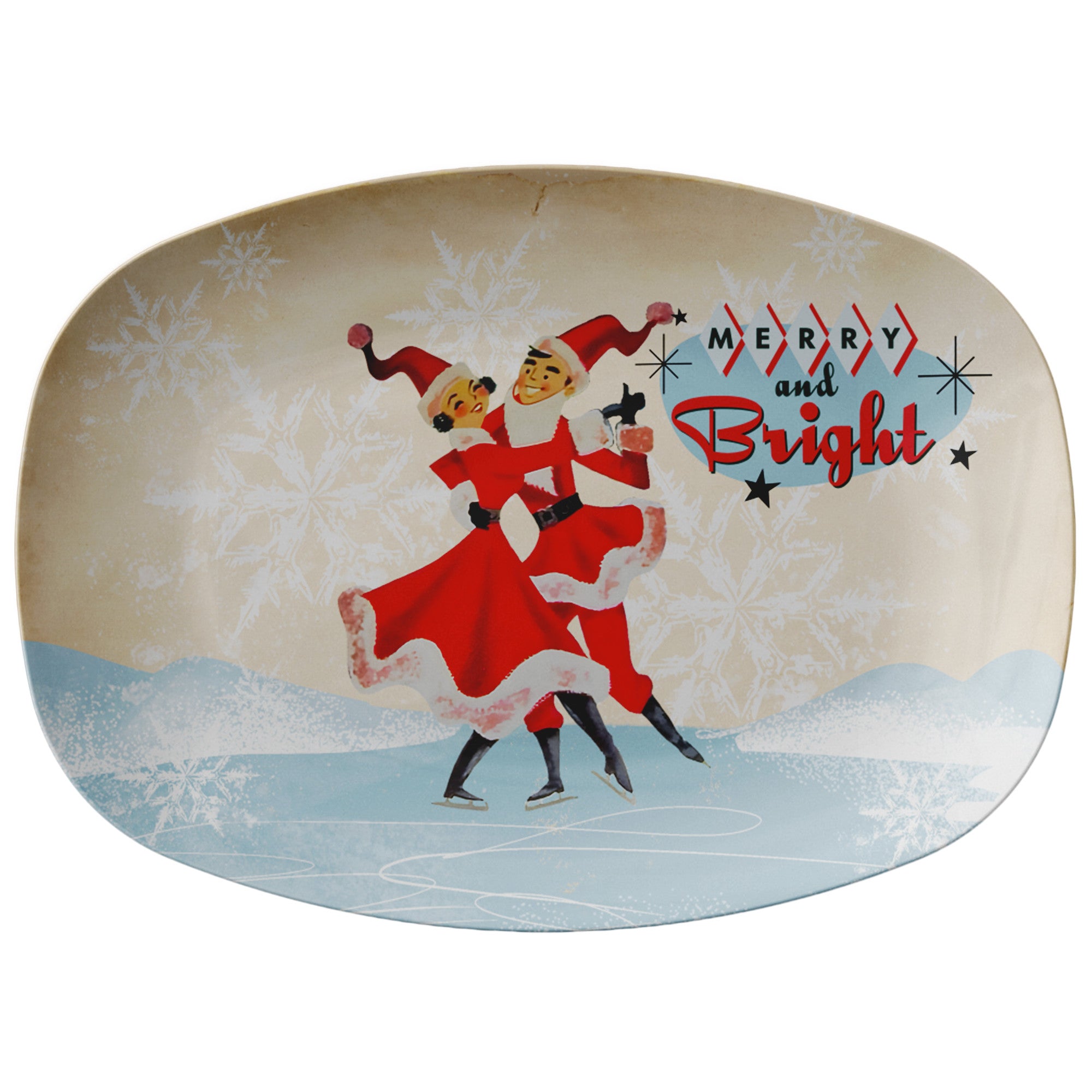 Retro Holiday Kitsch Christmas Serving Platter, Mid Century Modern Holiday Tableware - Mid Century Modern Gal