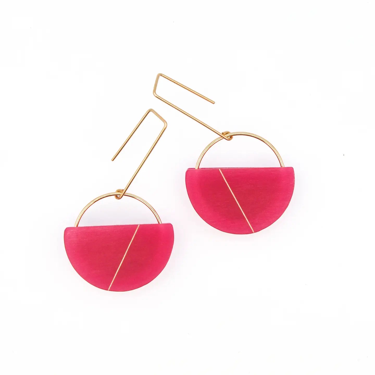 Sofie Earrings · Minimal · Semicircle Shape · Modern · MCM - Peony - Mid Century Modern Gal