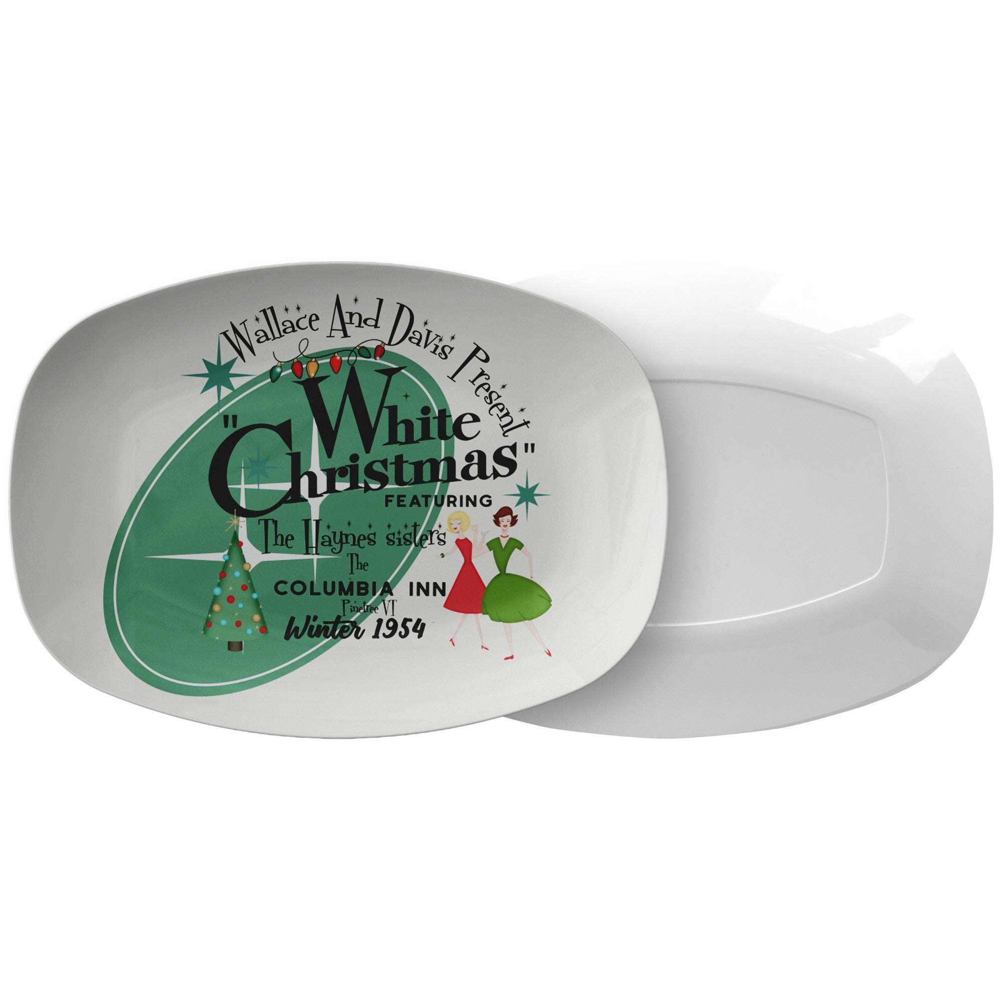 Wallace And Davis Christmas Movie Mid Mod Party Platter - Mid Century Modern Gal