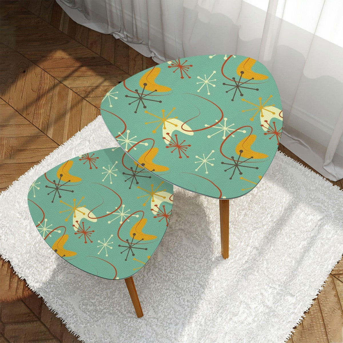 Atomic Boomerang Mid Century Modern Nesting Tables - Mid Century Modern Gal