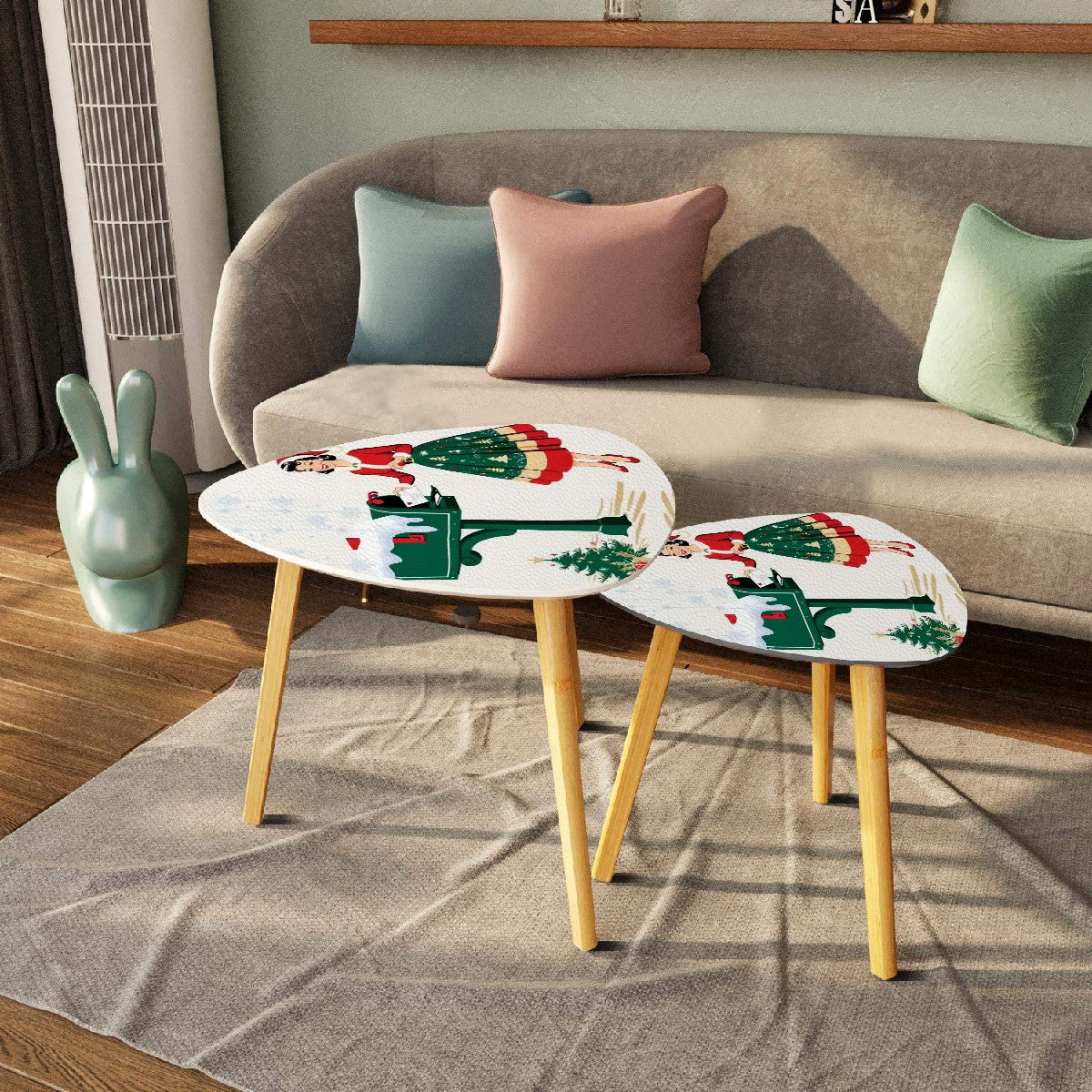Mid Century Modern Christmas Decor Nesting Tables, Kitschy 50s Design - Mid Century Modern Gal