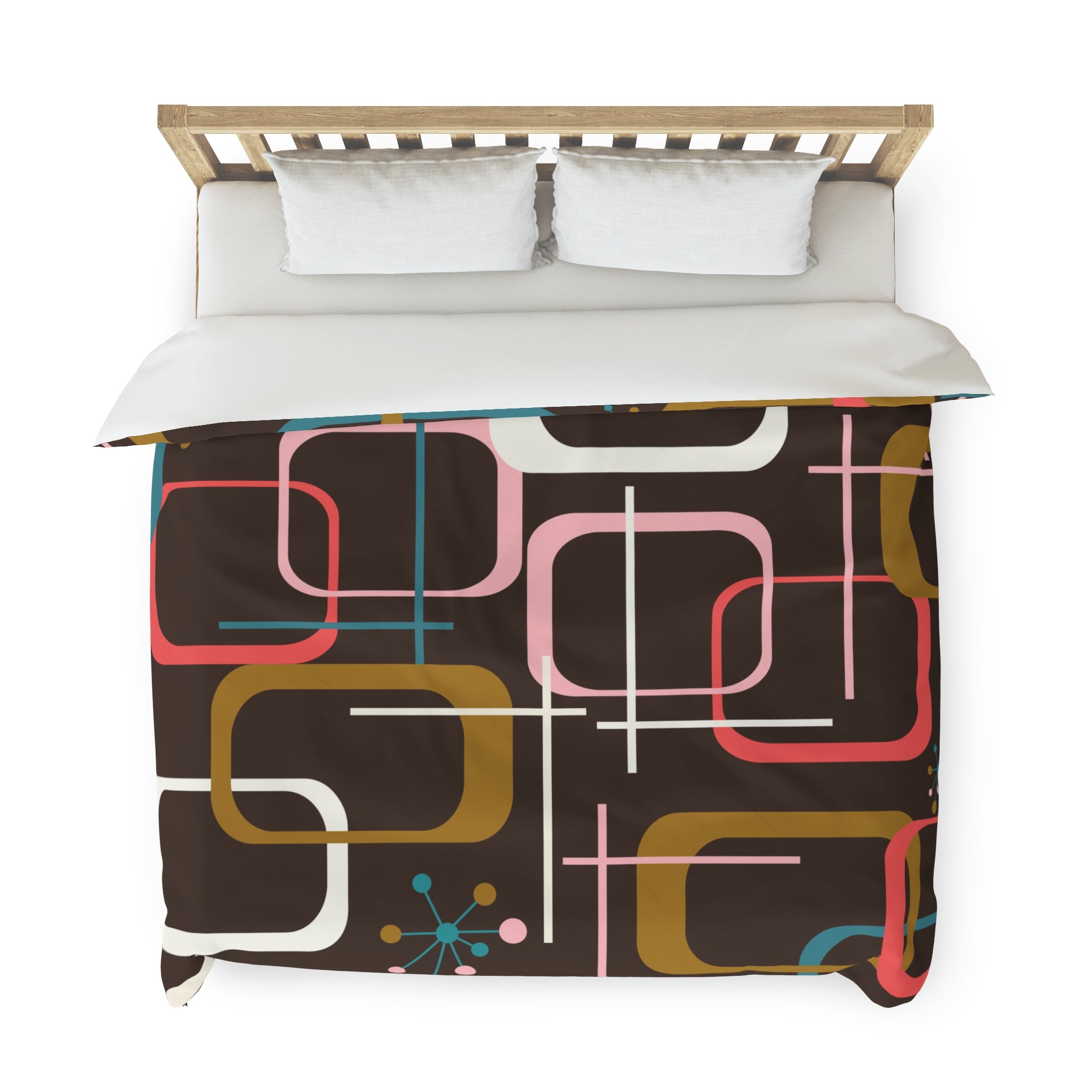 Mid Century Modern Geometric, Mid Mod Retro Bedding, Comforter - Mid Century Modern Gal