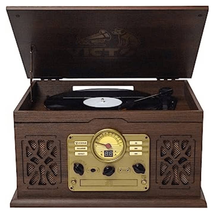 Wholesale Victor State 7-in-1 Wood Music Center with 3-Speed Turntable