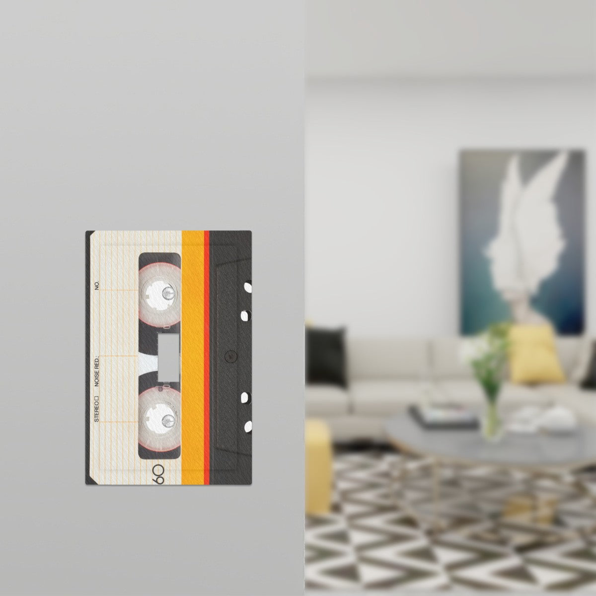 Retro Cassette Designed Leather Texture Switch Cover 1-Gang 1 Toggle - Mid Century Modern Gal