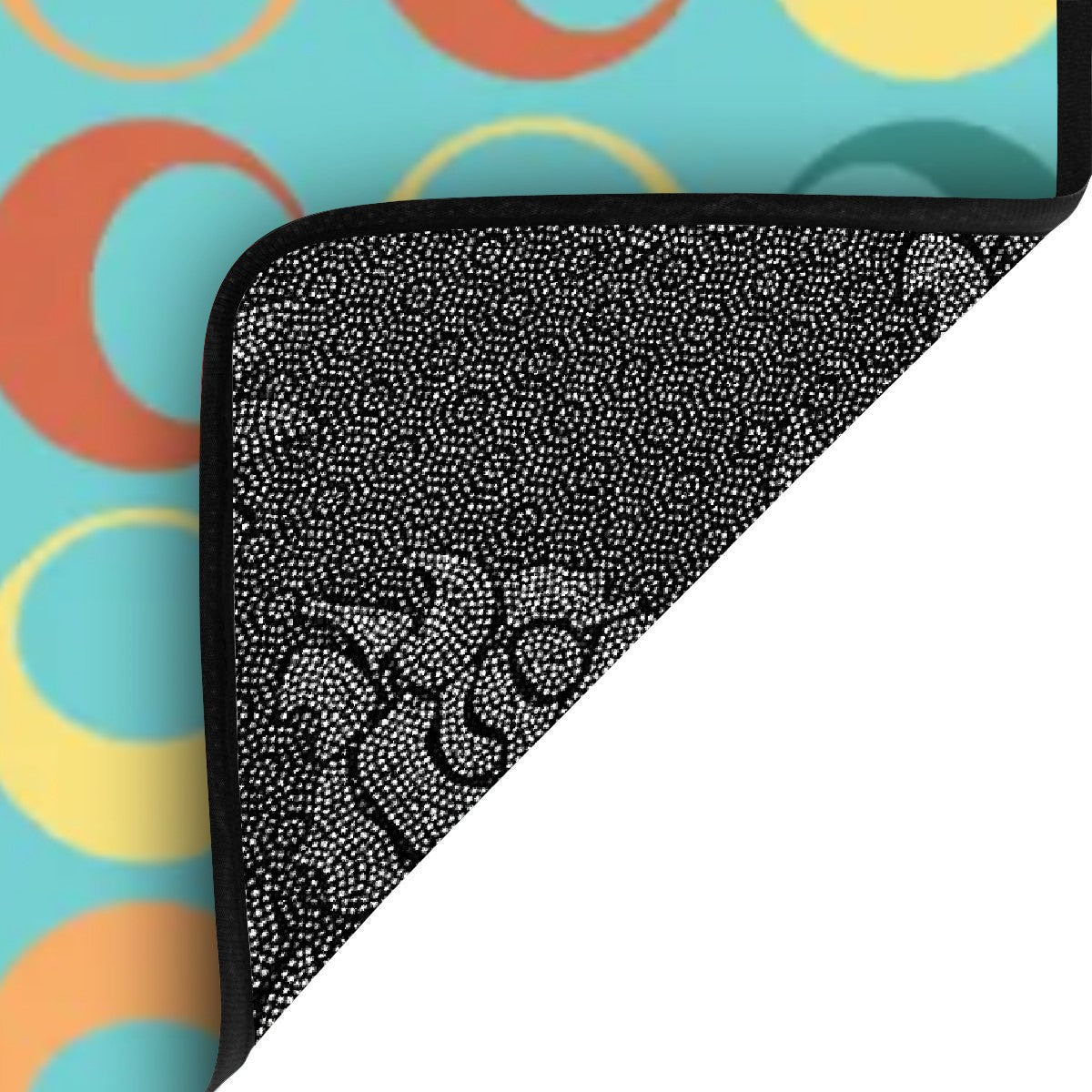 Mid Century Modern Aqua Retro Circles Mod Non Slip Carpet for Stairs Treads - Mid Century Modern Gal