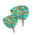 Mid Century Modern Designed Nesting Tables, Geometric Teal, Orange Yellow Mod Tables - Mid Century Modern Gal