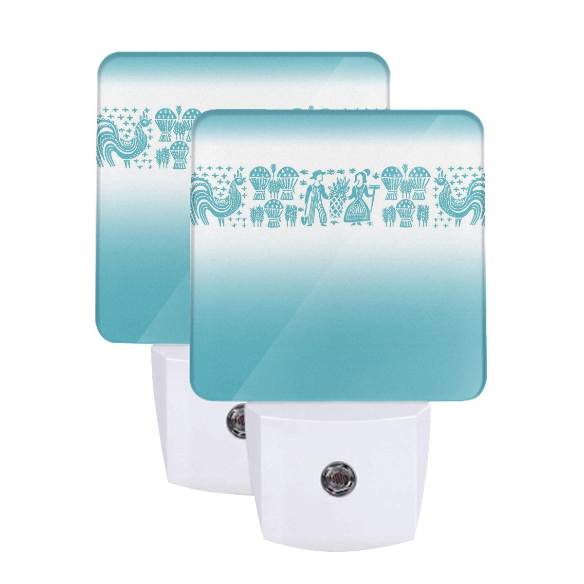 Pyrex Butterprint, Amish Blue, Kitschy Fun LED Night Light Set of 2 - Mid Century Modern Gal