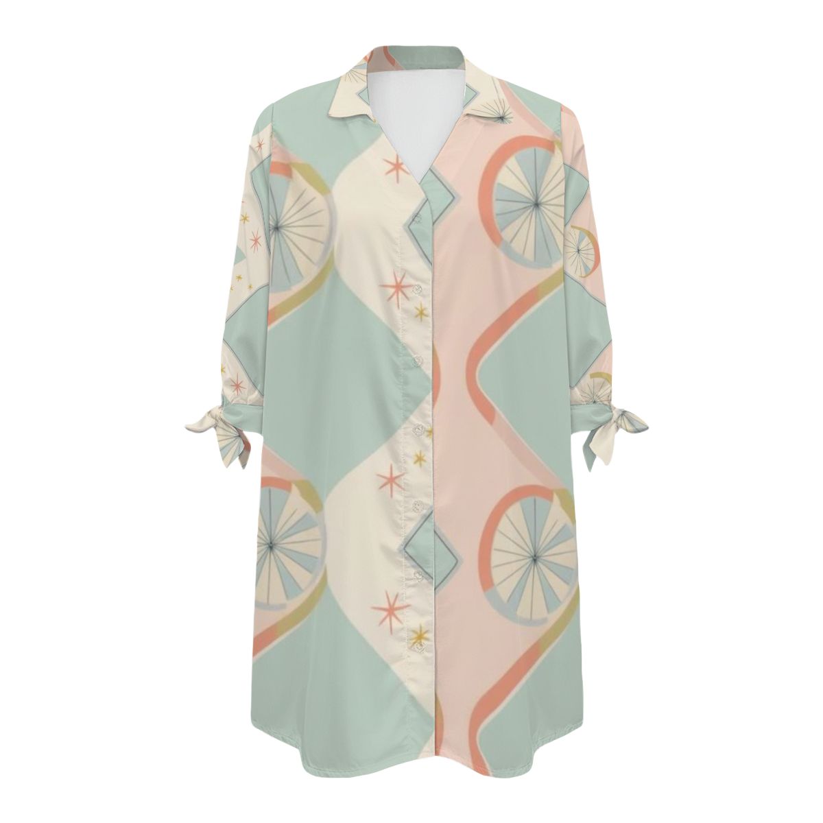 Mid Mod Atomic Retro Women's Three-Quarter Sleeve, Coverup - Mid Century Modern Gal