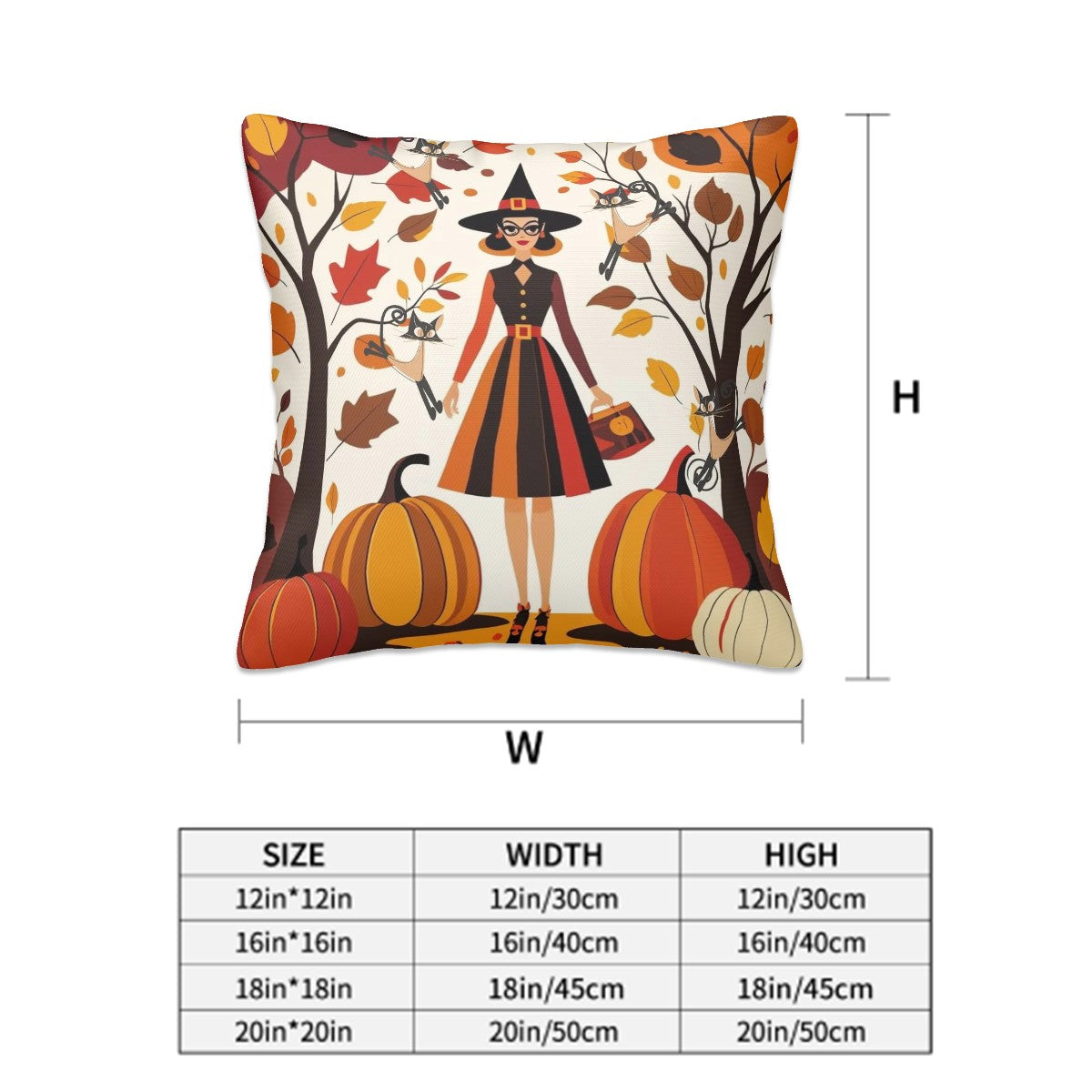 Mid Century Modern Fall, Halloween Kitschy Mod Witches, Atomic Quirky Cats Seasonal Pillow Covers - Mid Century Modern Gal