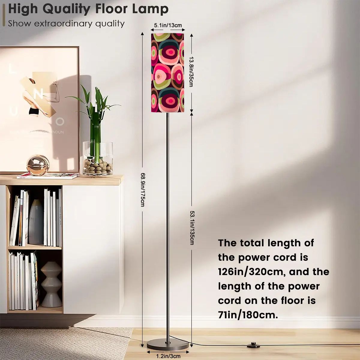 Mid Mod Groovy Orbs, Pink Green Retro MCM Slim Floor Lamp - Mid Century Modern Gal