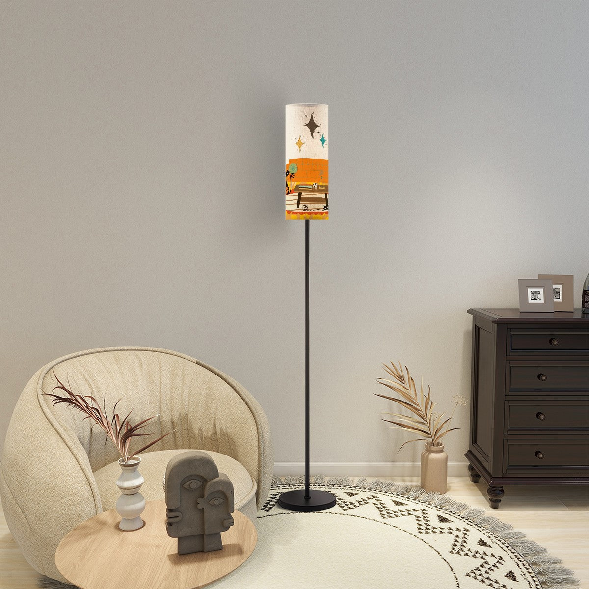 Mid Century Mod Atomic Kitschy Cats, Livingroom, Bedroom Office MCM Floor Lamp - Mid Century Modern Gal