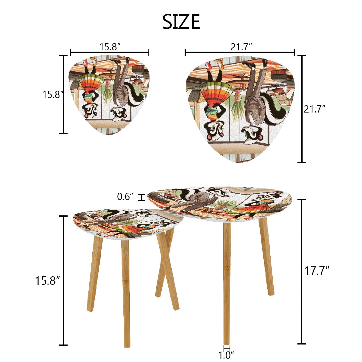 Mr. And Mrs. Kitschy Mid Century Modern Skunk Mod Fun Nesting Tables - Mid Century Modern Gal