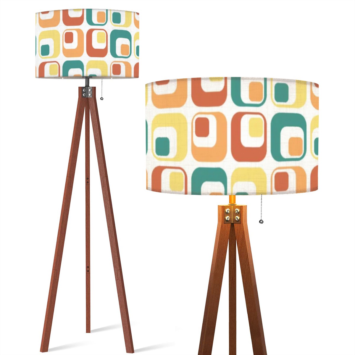 Mid Century Modern Tripod Floor Lamp With Funky Geometric Playful Design - Mid Century Modern Gal