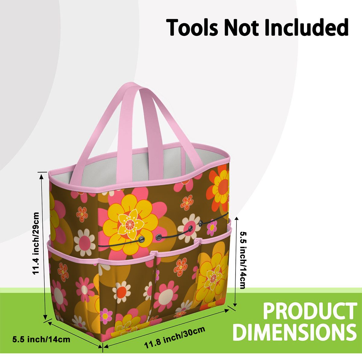 Retro 70s Groovy Flower Power Garden Tool Bag
