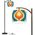 Mid Century Modern Orange Teal Mustard Yellow Retro Mod Arc Floor Lamp - Mid Century Modern Gal