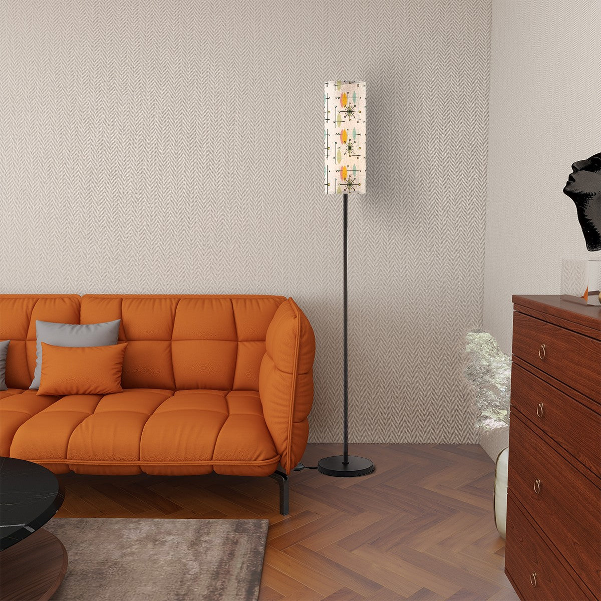 Mid Century Modern Atomic Franciscan Starburst, Warm Modernist Floor Lamp - Mid Century Modern Gal