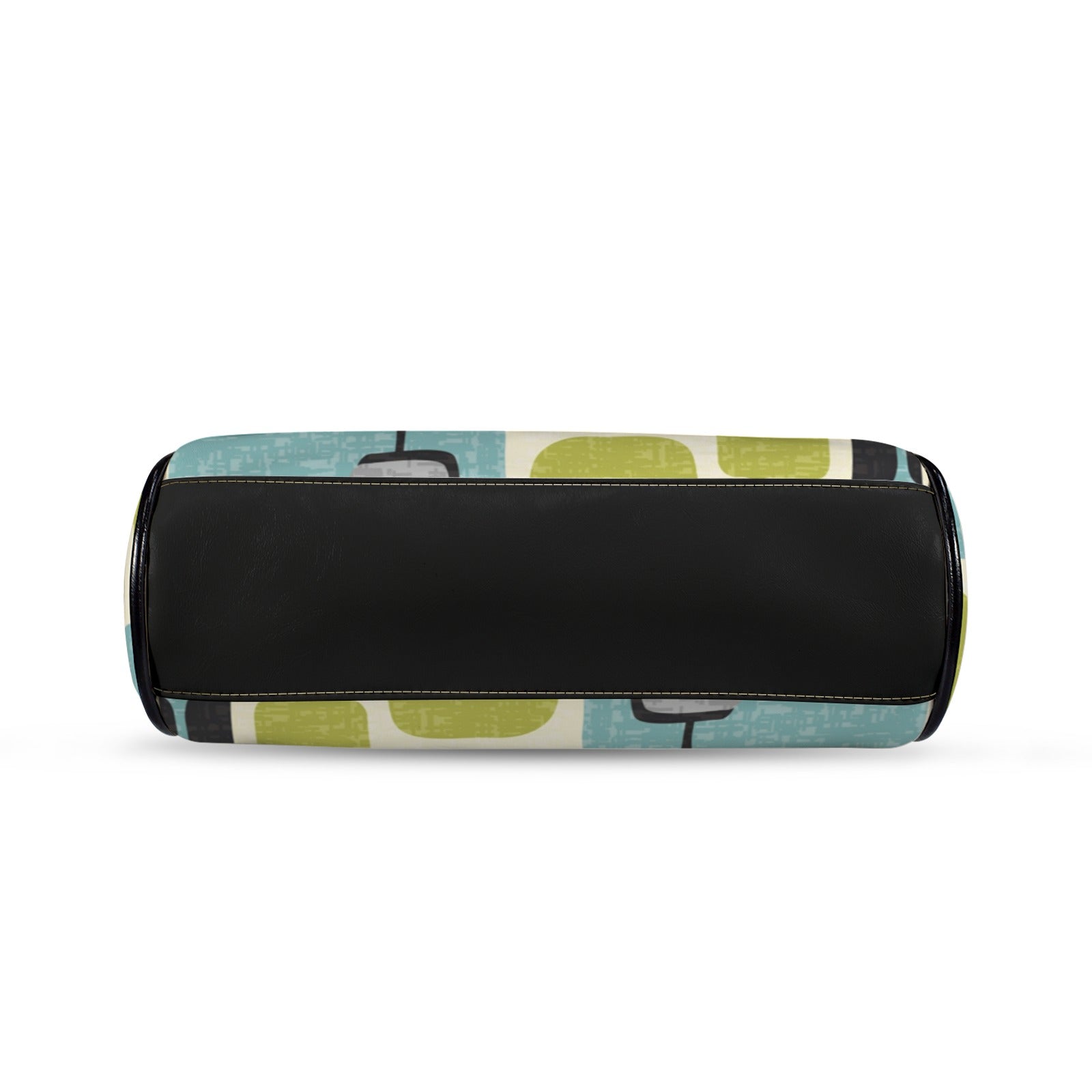 Mid Century Modern Geometric Designed Mod Teal Green Kisslock Crossbody Purse - Mid Century Modern Gal