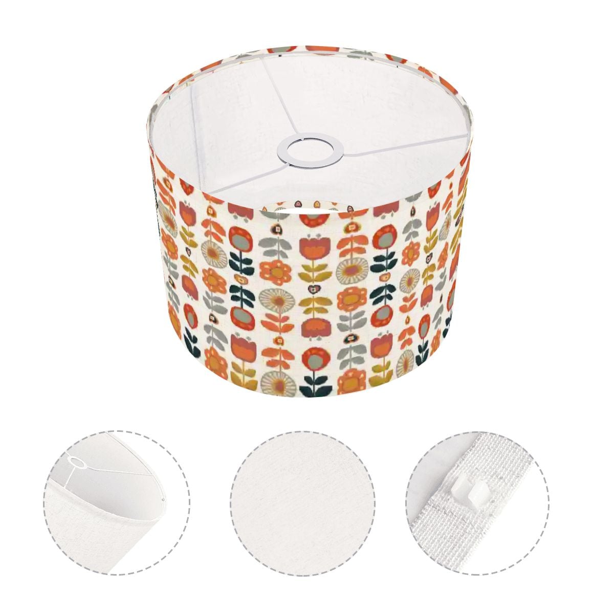 Mid Mod Scandinavian Modern Danish Floral Retro Lamp SHADE ONLY - For Arc Floor Lamps Only - Mid Century Modern Gal
