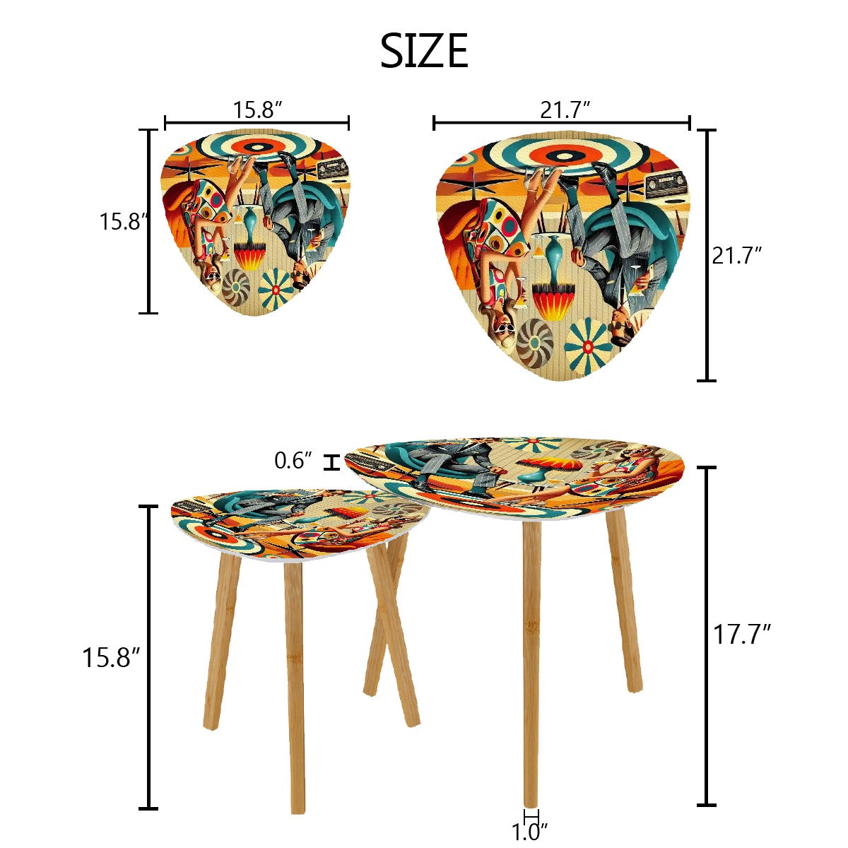 Mid Century Modern Kitschy Mod Couple, MCM Barware Cocktail Nesting Tables - Mid Century Modern Gal
