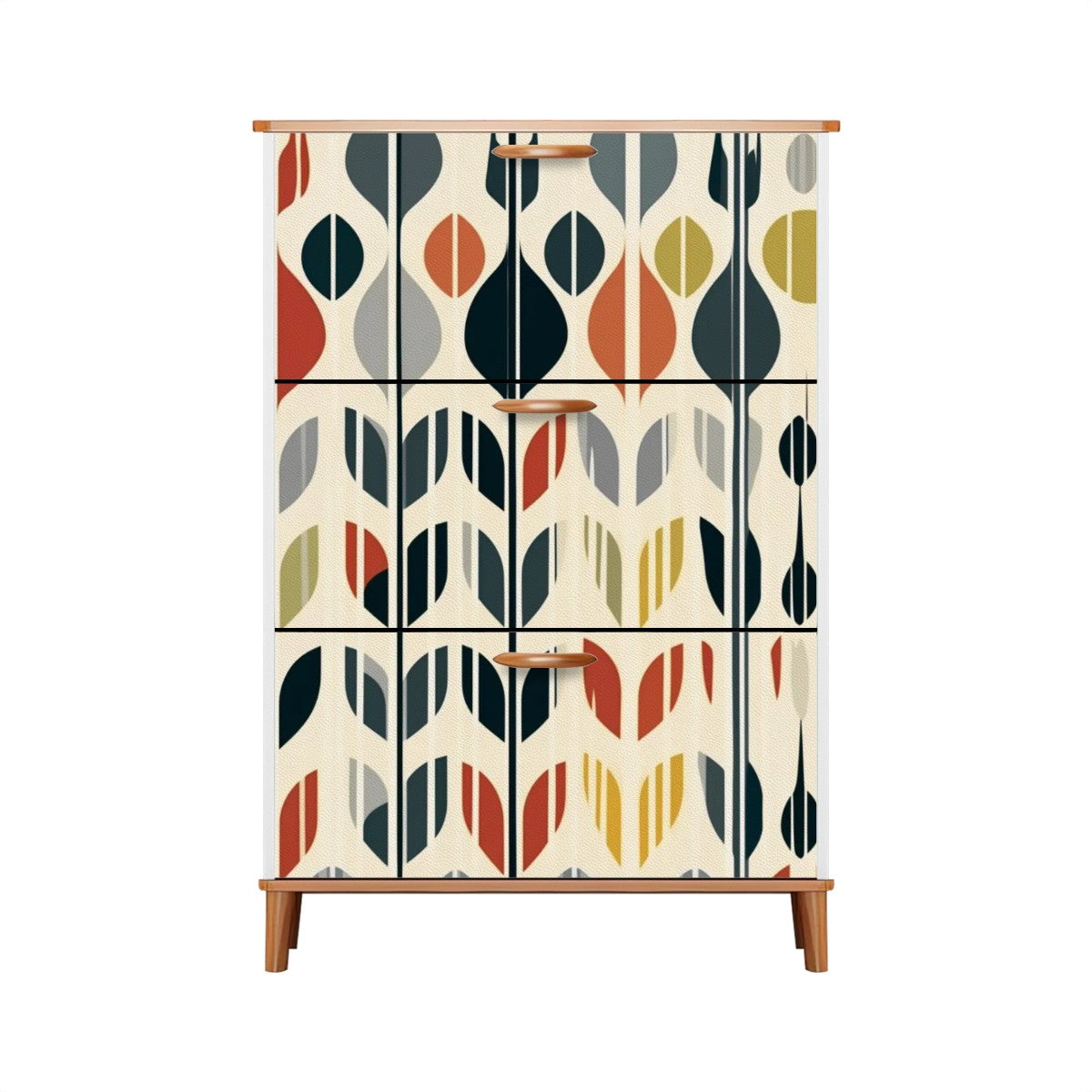 Mid Mod Scandinvian Floral Retro Modern Danish Shoe Cabinet - Mid Century Modern Gal