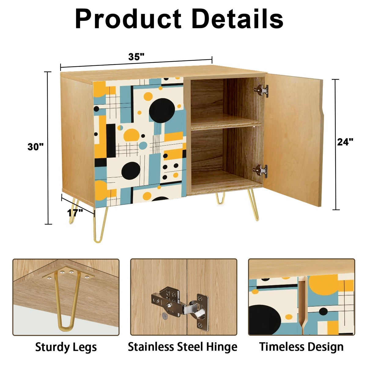 Mid Century Modern Bauhaus Designed Retro Side Board Storage Cabinet - Mid Century Modern Gal