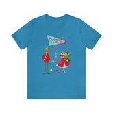 Retro Holiday, Christmas Party, Mid Century Mod, Kitschy Christmas Tee Unisex T-Shirt Aqua / S Mid Century Modern Gal