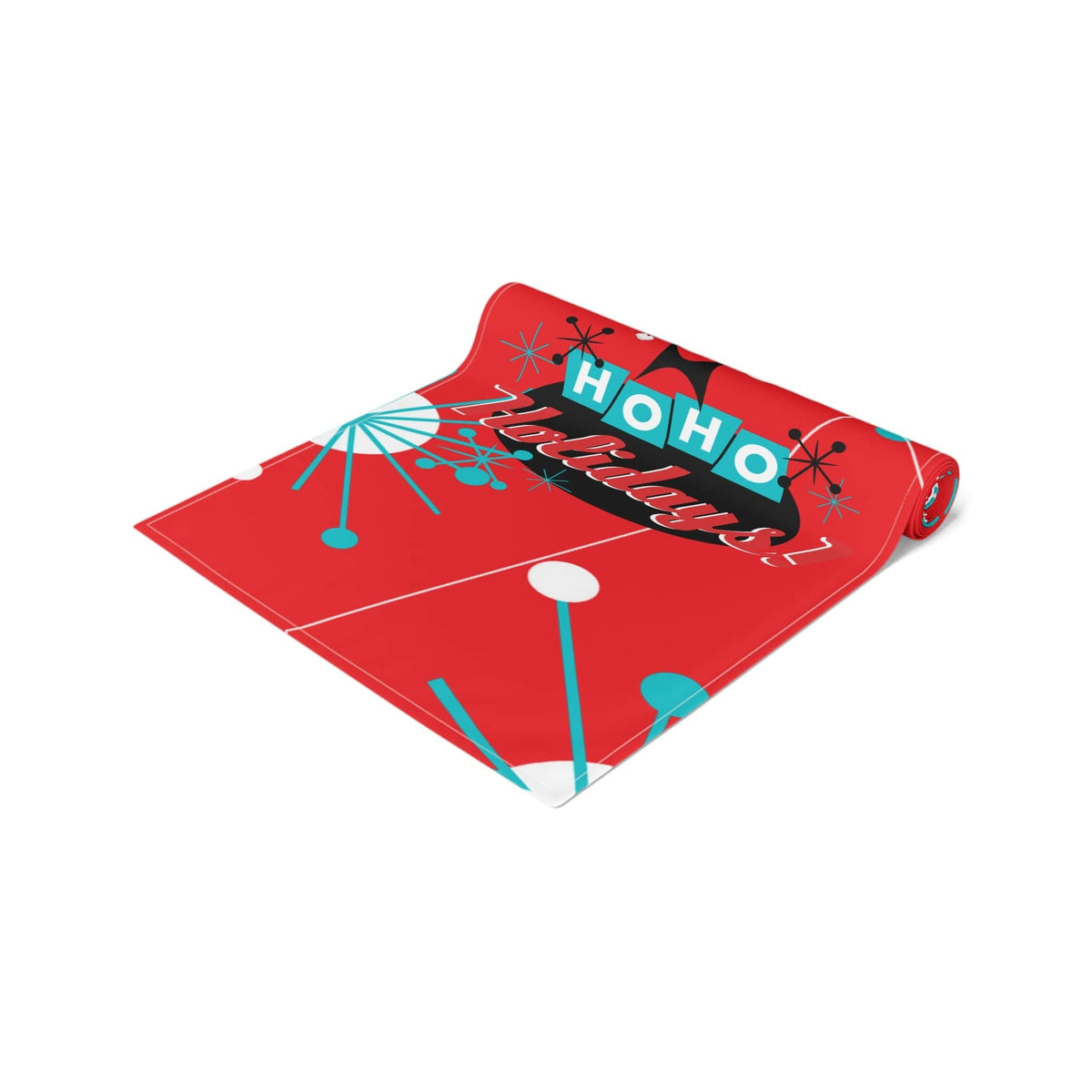 Atomic 50's Red, Atomic Cat, Holiday, Mid Mod Table Runner (Cotton, Poly) Home Decor