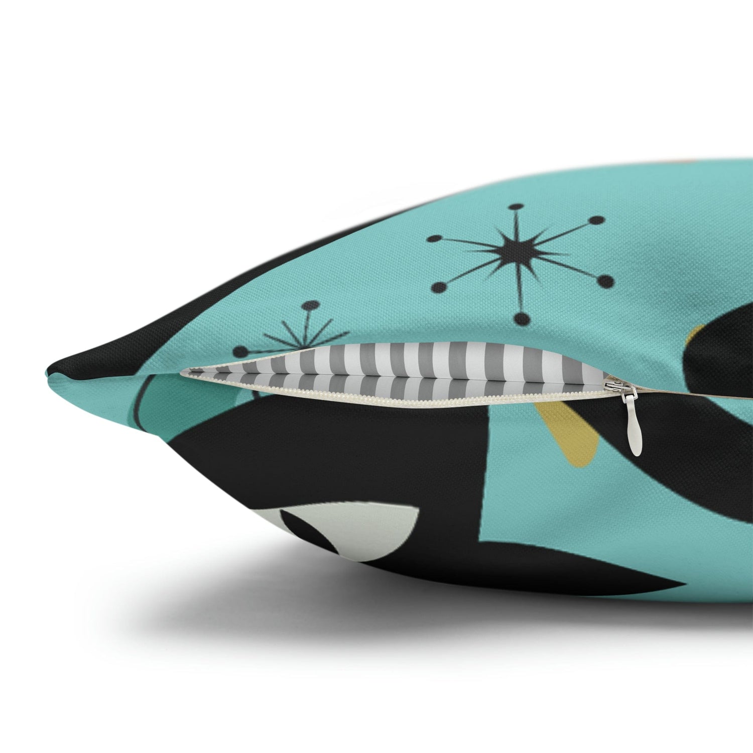 Atomic Cat Art Pillow, Quirky Cats, Cat Mom, Cat Lover, Mid Century Modern Boomerang, Sputnik Starburst Couch Cushion Cover Home Decor