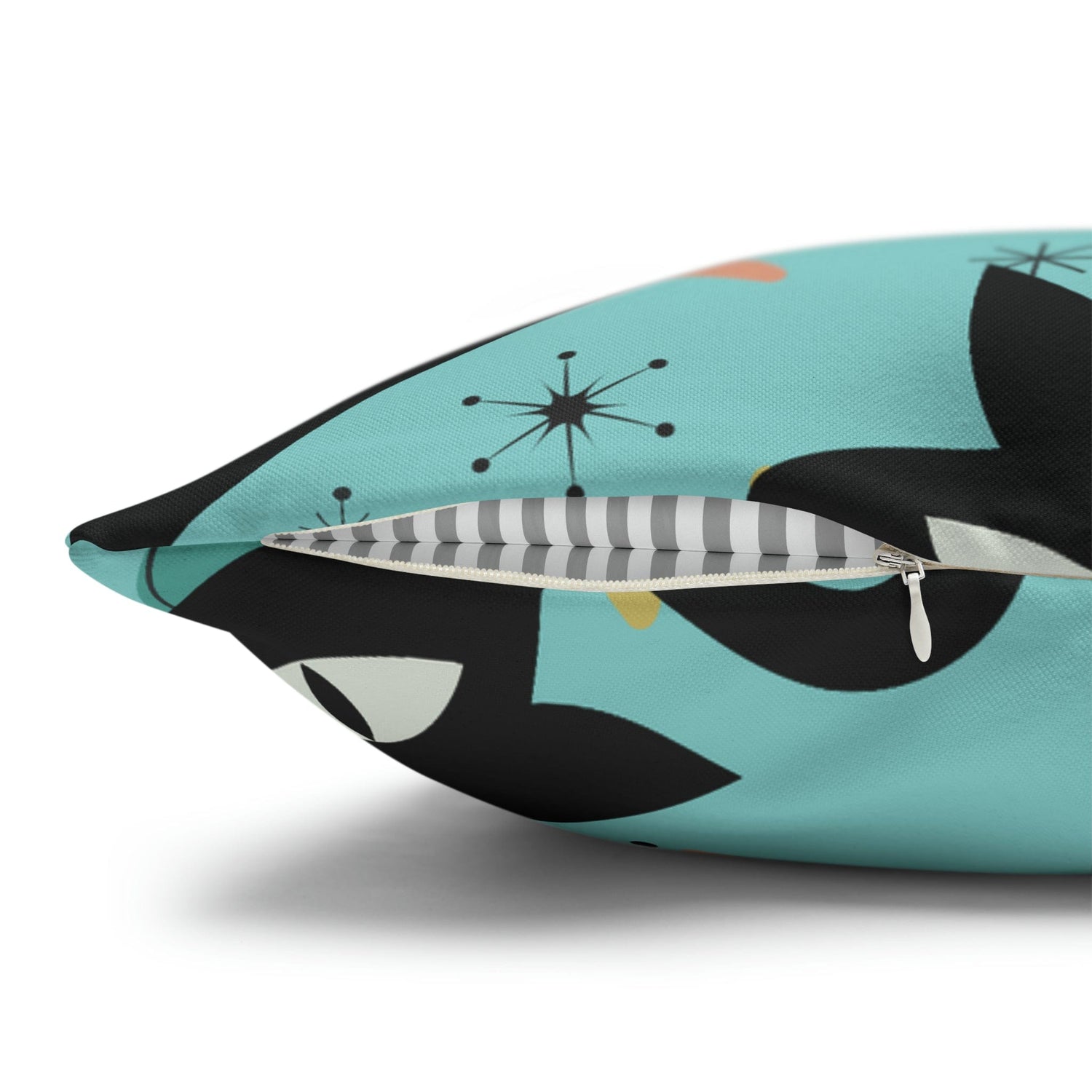 Atomic Cat Art Pillow, Quirky Cats, Cat Mom, Cat Lover, Mid Century Modern Boomerang, Sputnik Starburst Couch Cushion Cover Home Decor