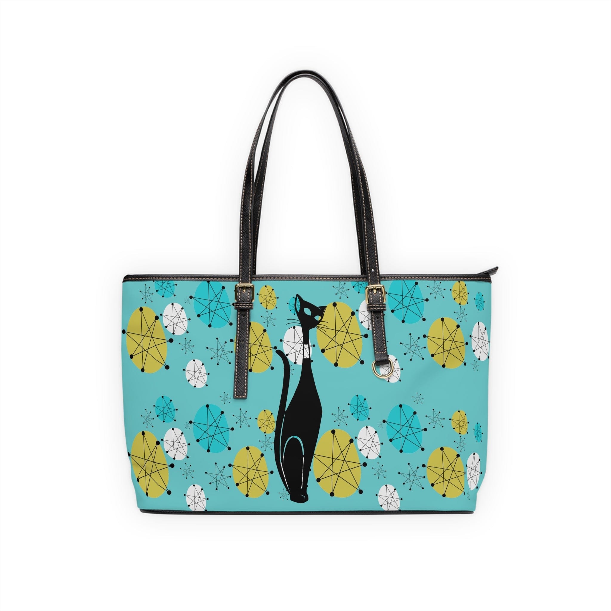 Atomic Cat Designed Aqua Blue, Franciscan Starburst, Kitschy Fun Shoulder Bag Bags