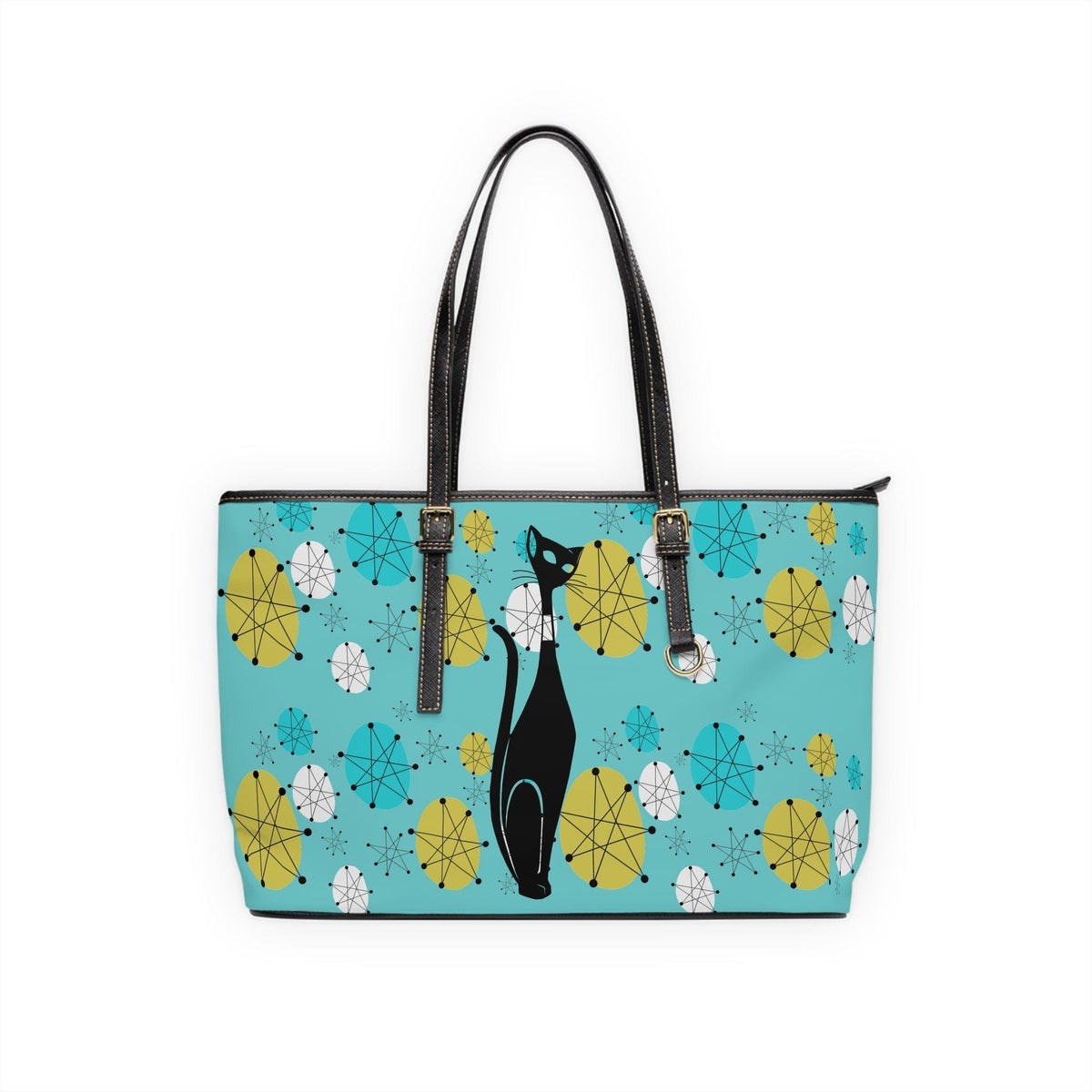 Atomic Cat Designed Aqua Blue, Franciscan Starburst, Kitschy Fun Shoulder Bag Bags