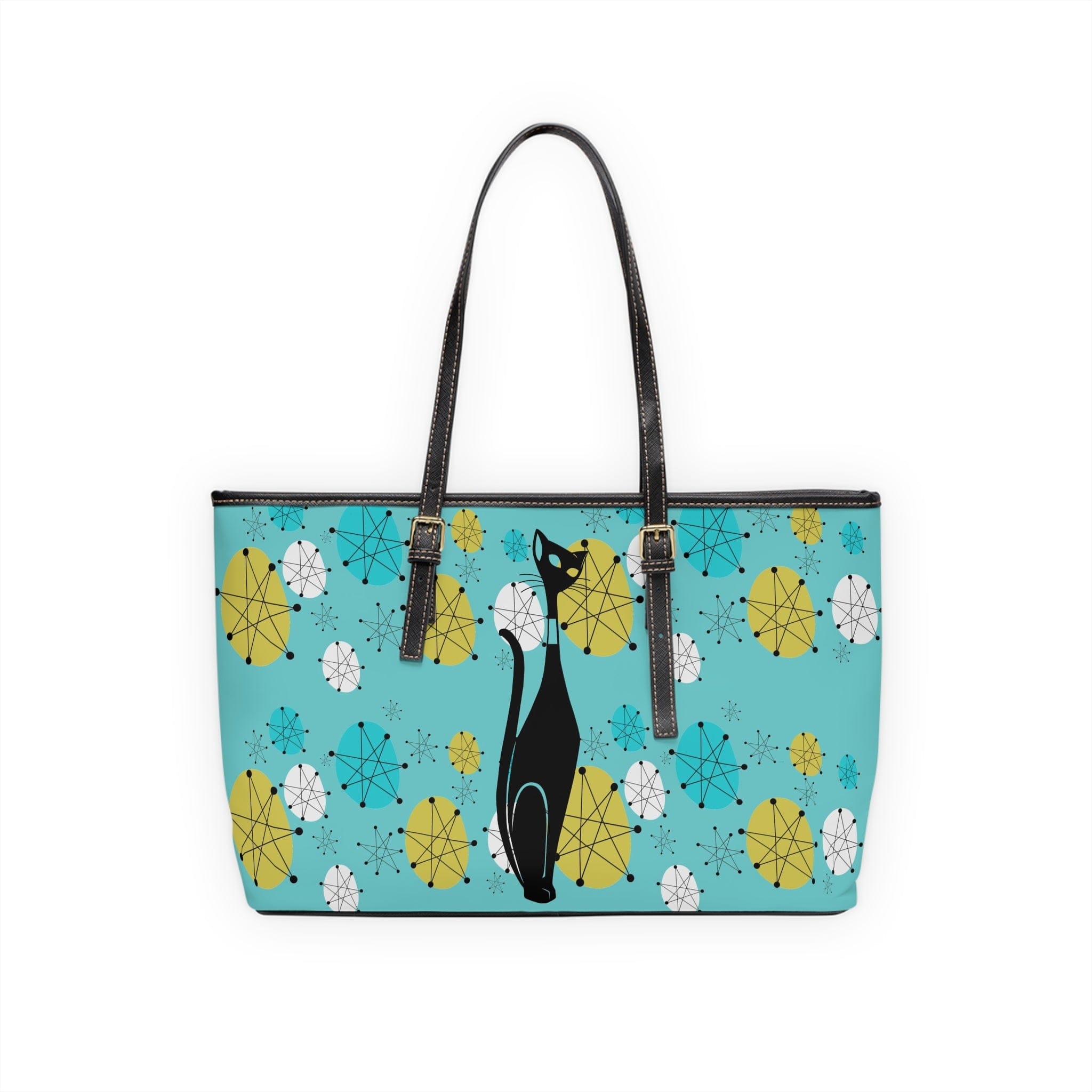 Atomic Cat Designed Aqua Blue, Franciscan Starburst, Kitschy Fun Shoulder Bag Bags