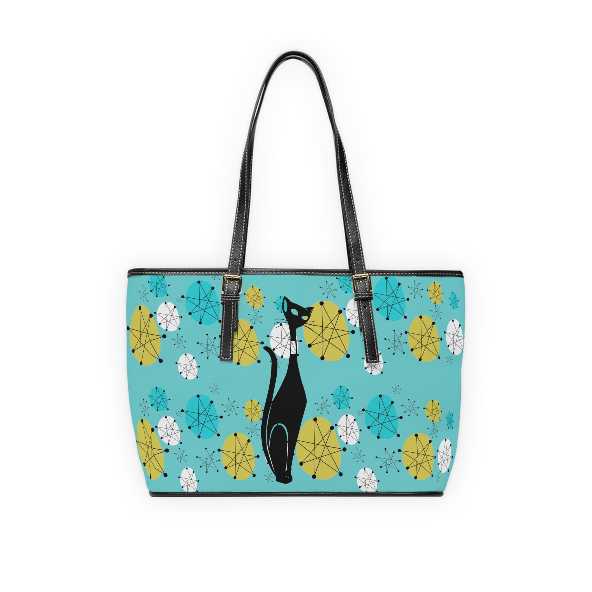 Atomic Cat Designed Aqua Blue, Franciscan Starburst, Kitschy Fun Shoulder Bag Bags