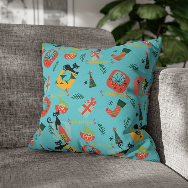Atomic Cat Designs, Mid Century Modern Christmas Decor, Fun Holiday Spirit Kitschy Seasonal Pillow Cover