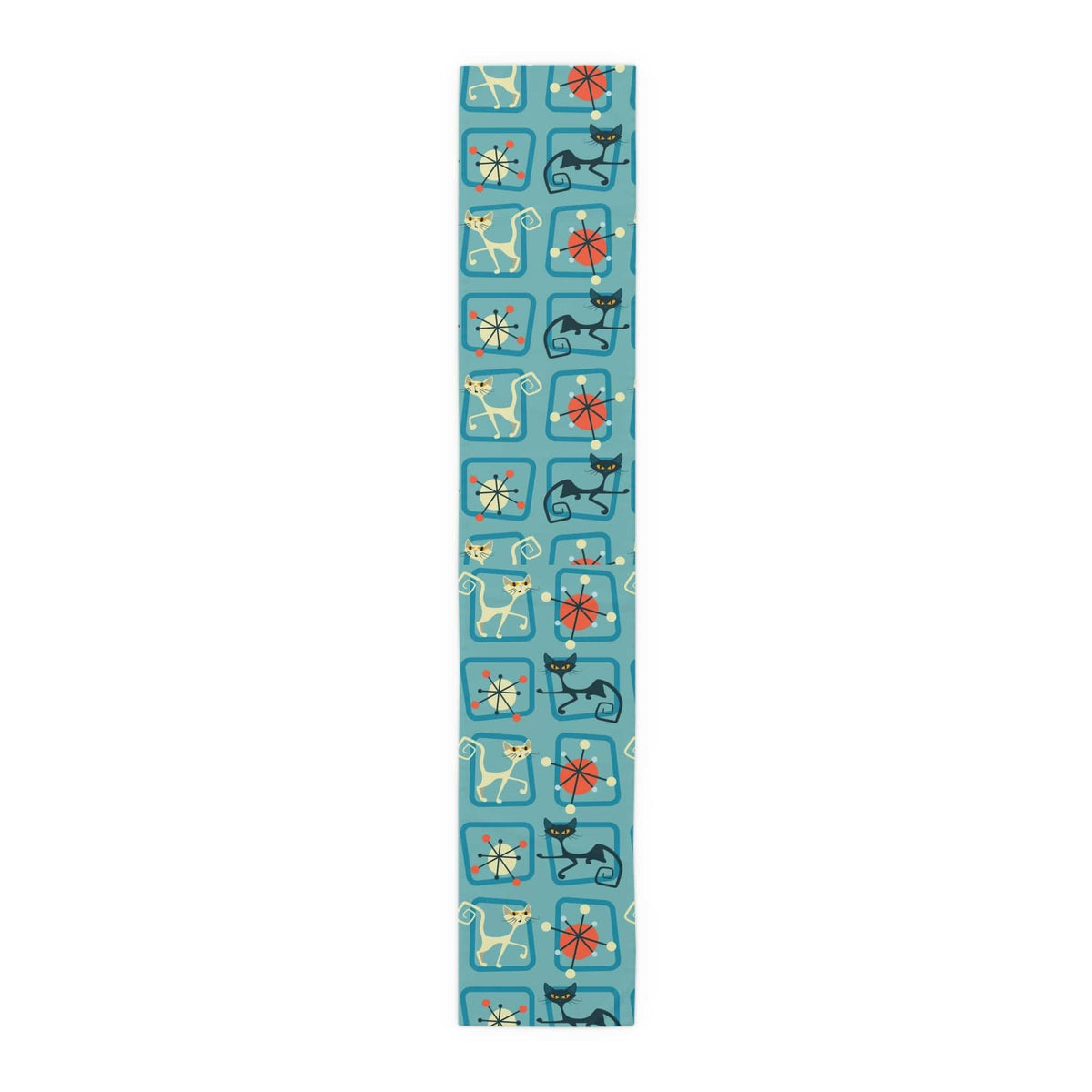 Atomic Cat, Kitschy Retro 50's Style Mid Century Modern Table Runner Home Decor