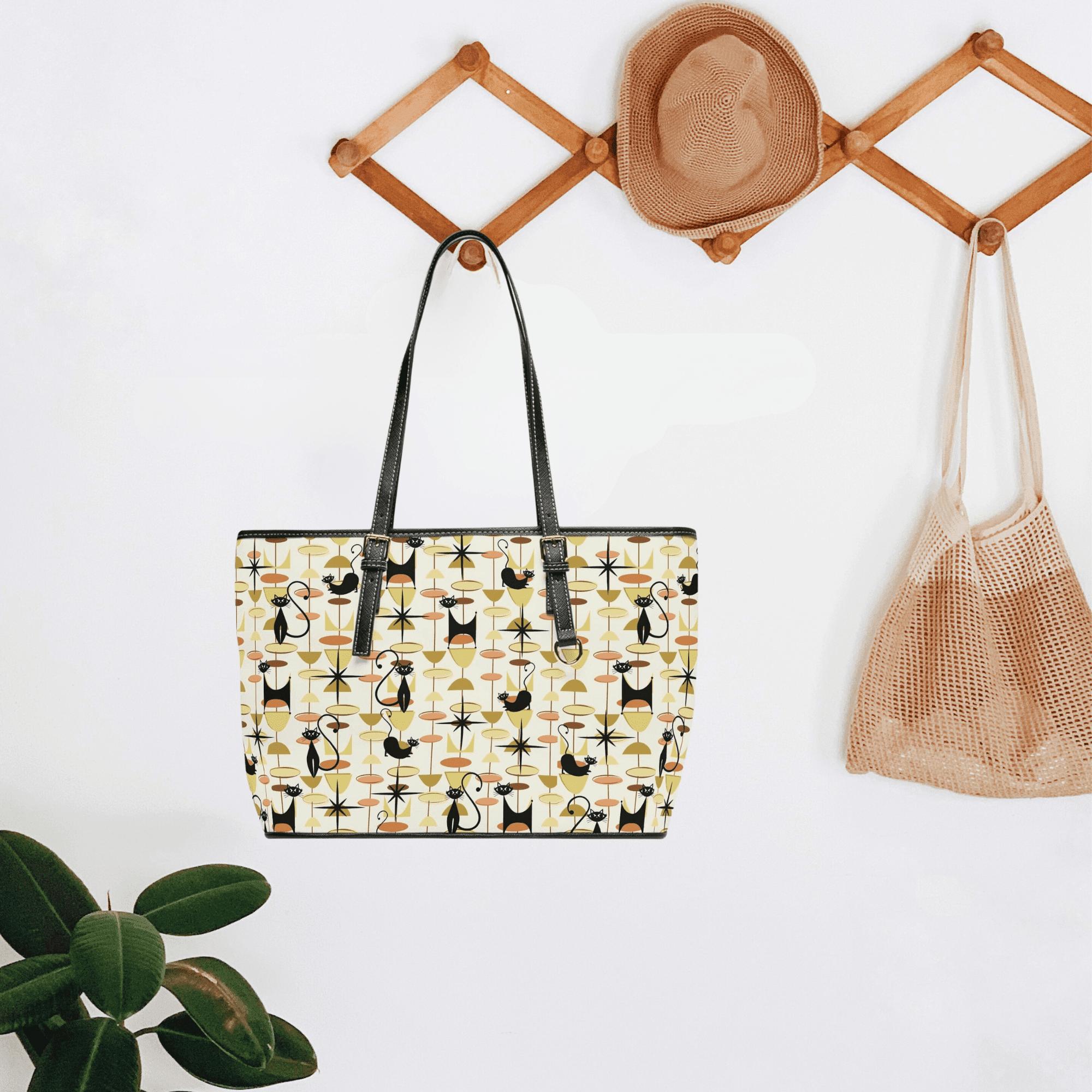 Atomic Cat, Mid Century Modern Retro Fun, Funky Shoulder Bag Bags