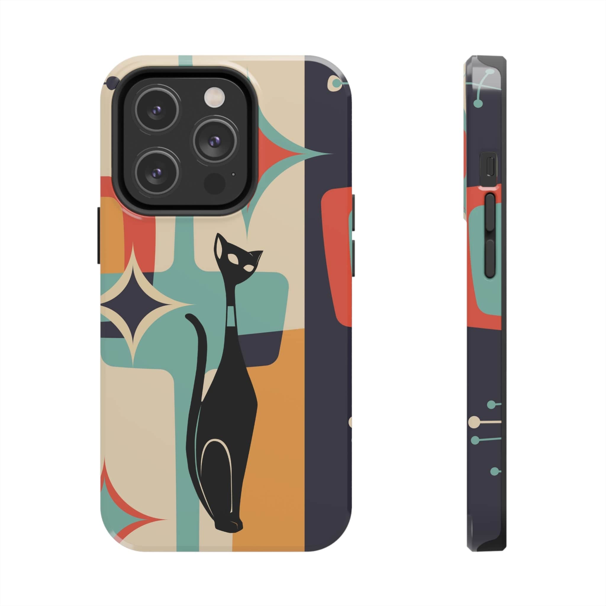 Atomic Cat, Sexton Cat, Mid Mod, Retro Geometric, Starburst Tough Phone Cases Phone Case
