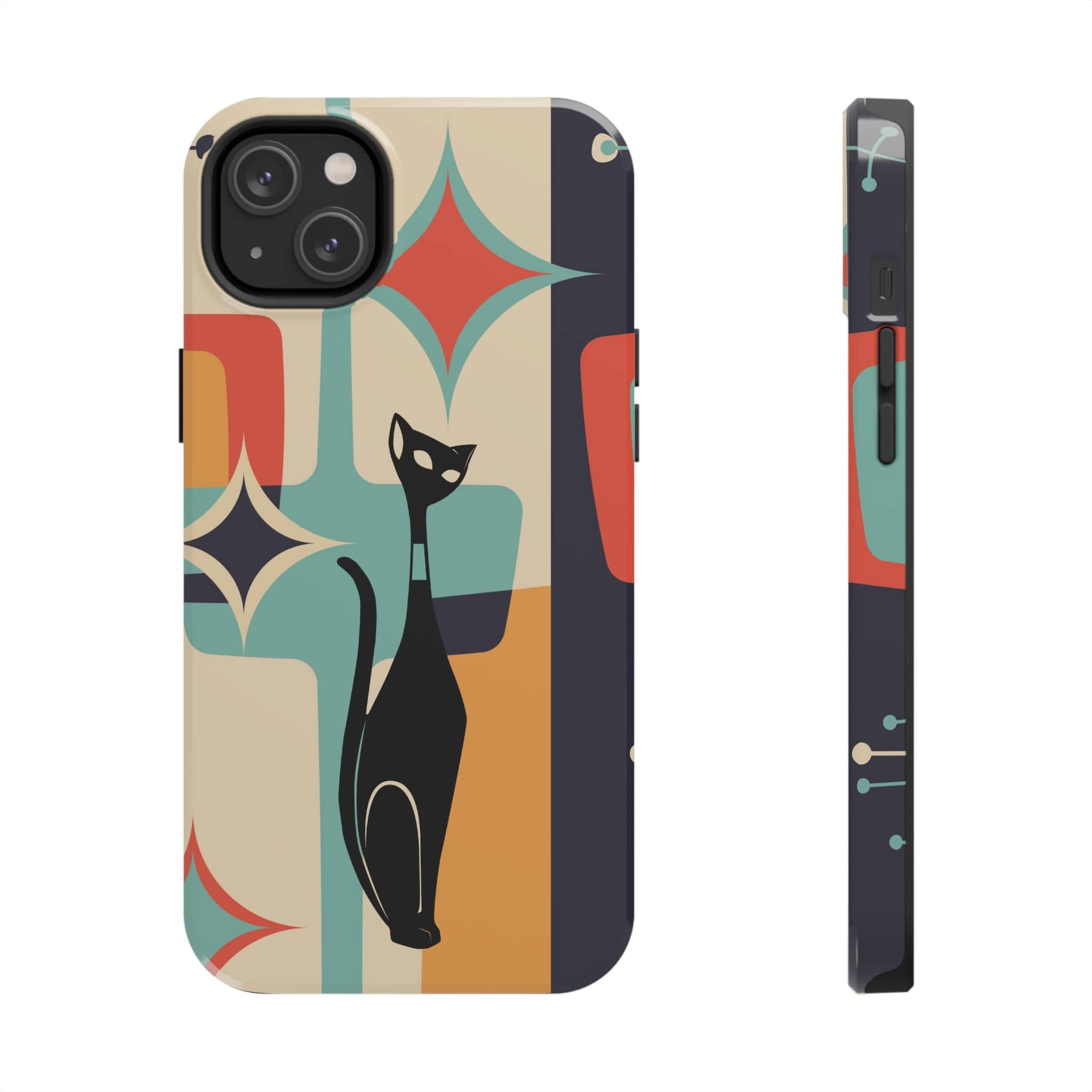 Atomic Cat, Sexton Cat, Mid Mod, Retro Geometric, Starburst Tough Phone Cases Phone Case
