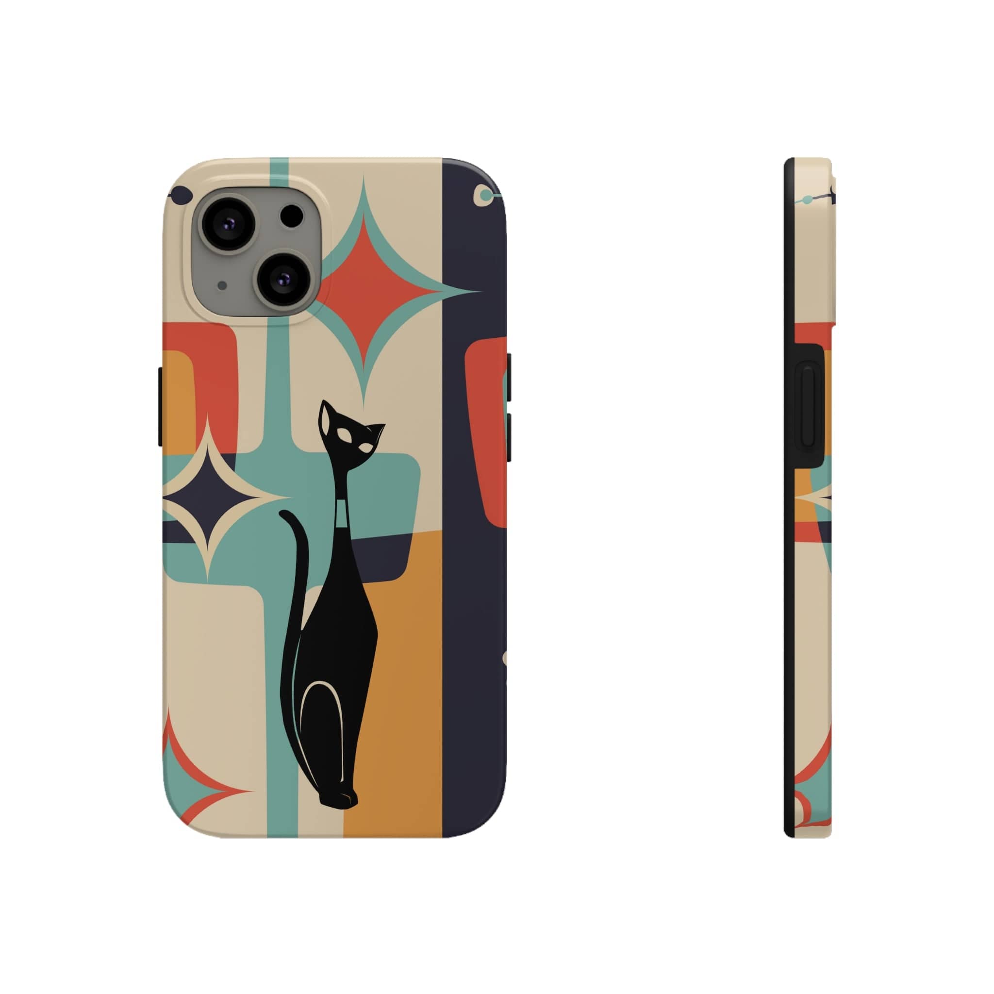 Atomic Cat, Sexton Cat, Mid Mod, Retro Geometric, Starburst Tough Phone Cases Phone Case