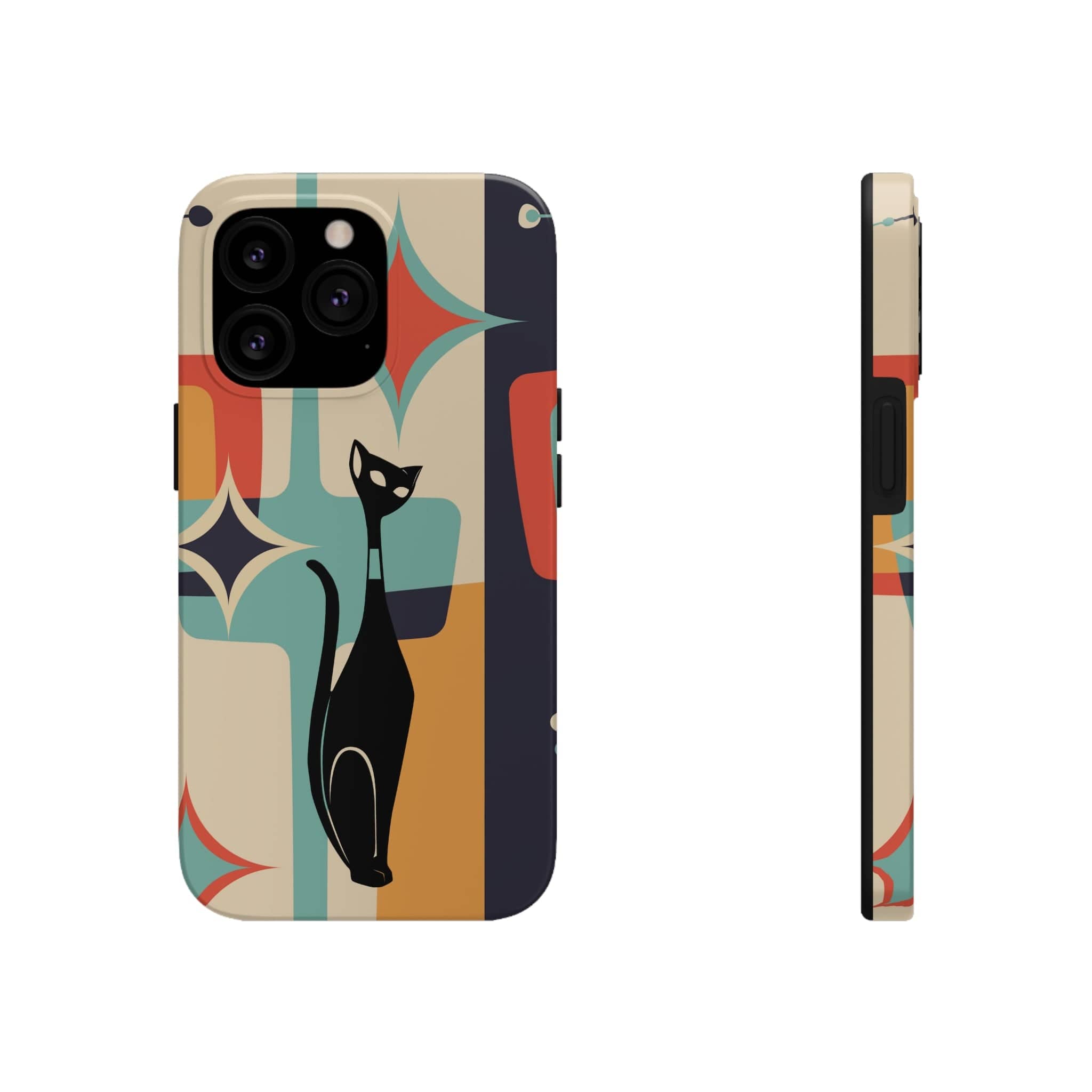 Atomic Cat, Sexton Cat, Mid Mod, Retro Geometric, Starburst Tough Phone Cases Phone Case