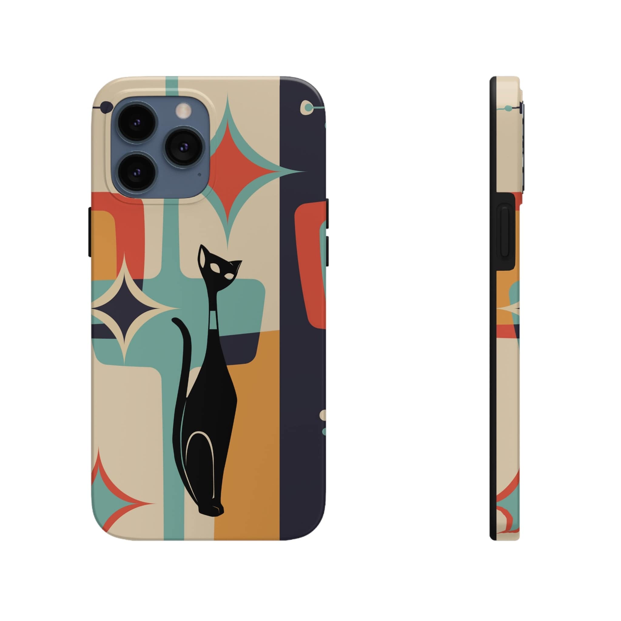 Atomic Cat, Sexton Cat, Mid Mod, Retro Geometric, Starburst Tough Phone Cases Phone Case