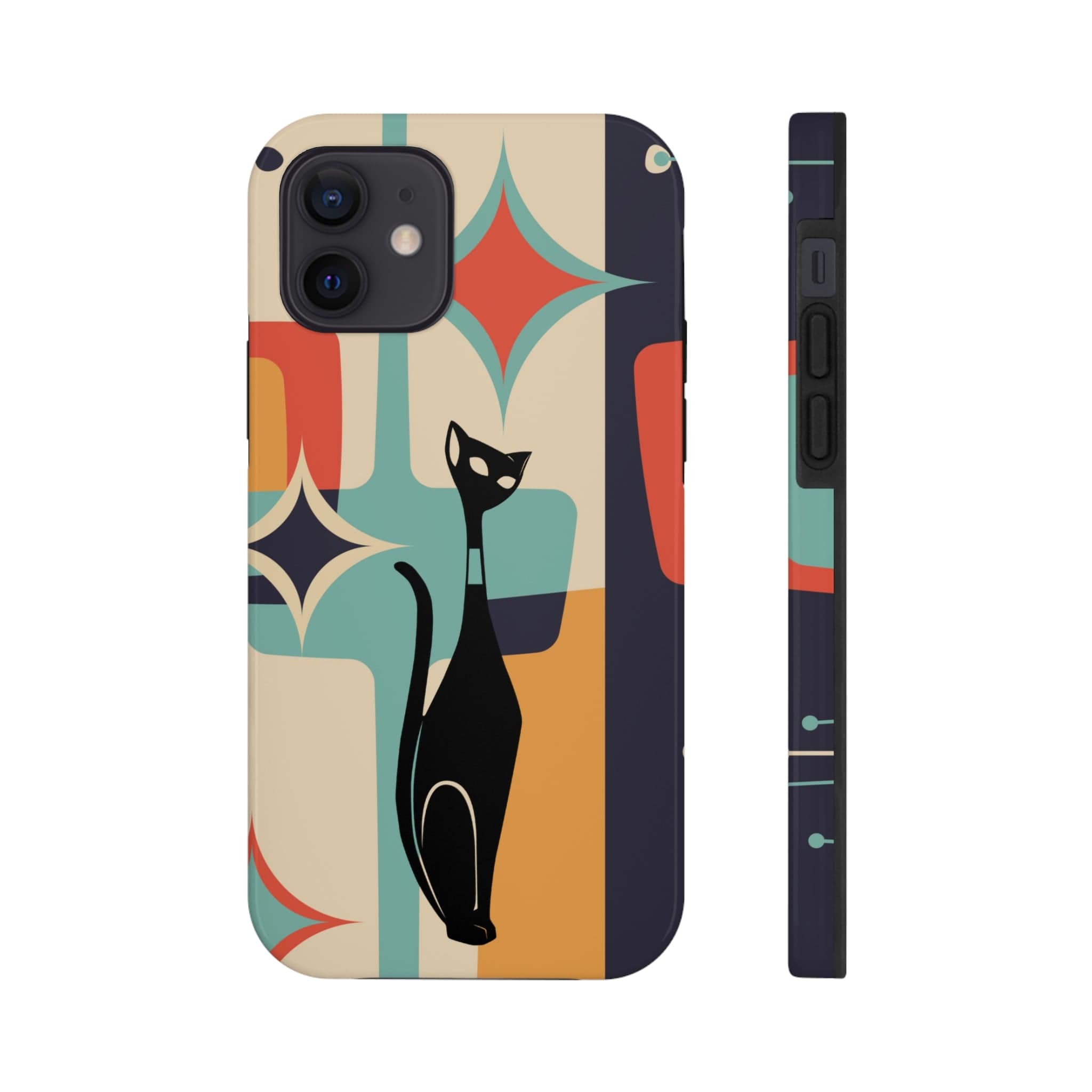 Atomic Cat, Sexton Cat, Mid Mod, Retro Geometric, Starburst Tough Phone Cases Phone Case