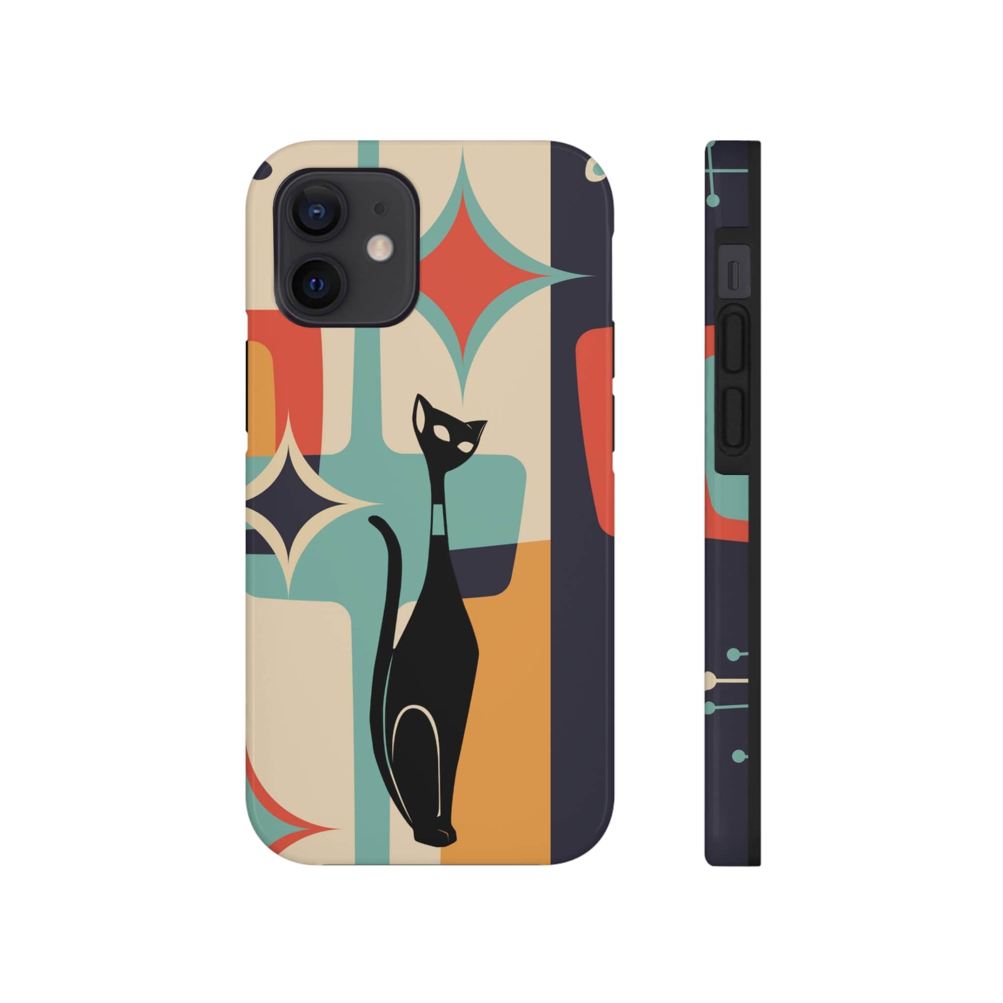 Atomic Cat, Sexton Cat, Mid Mod, Retro Geometric, Starburst Tough Phone Cases Phone Case