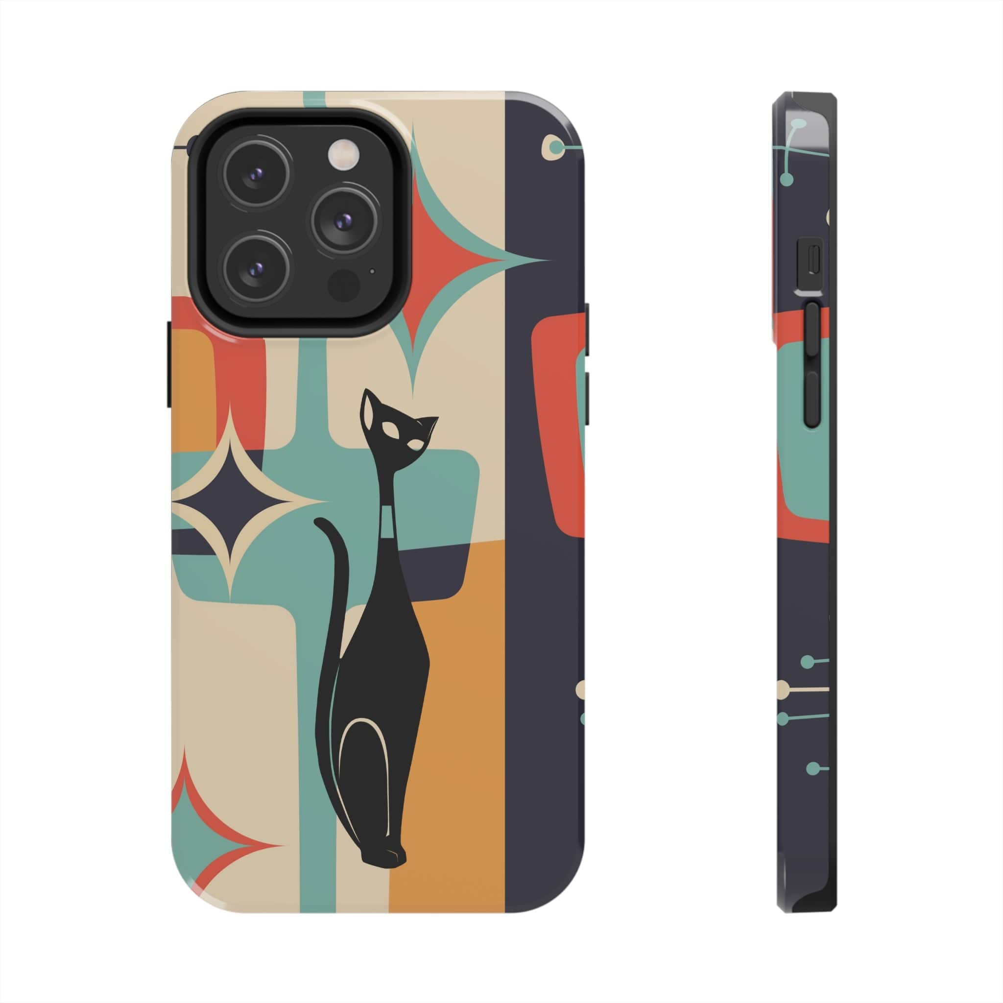 Atomic Cat, Sexton Cat, Mid Mod, Retro Geometric, Starburst Tough Phone Cases Phone Case