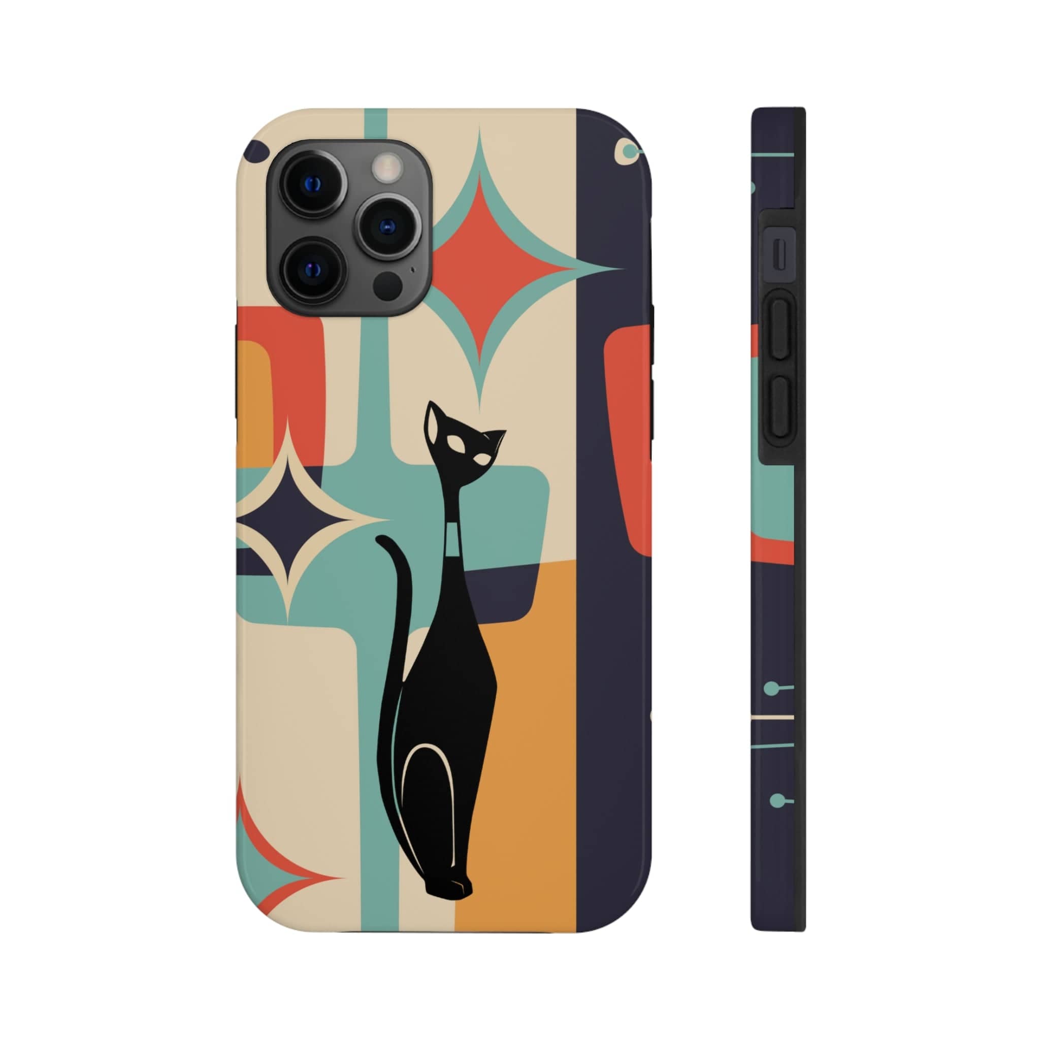 Atomic Cat, Sexton Cat, Mid Mod, Retro Geometric, Starburst Tough Phone Cases Phone Case
