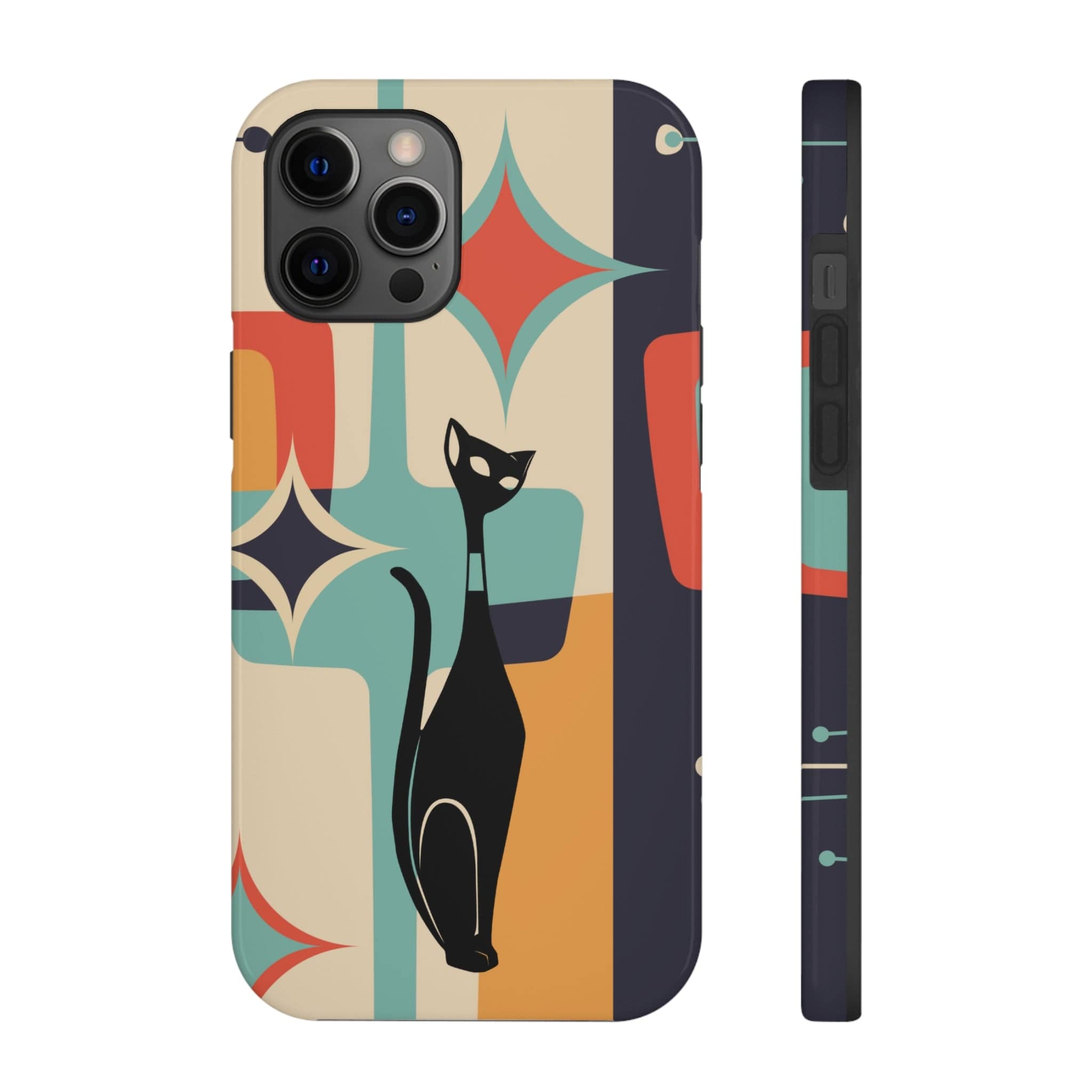 Atomic Cat, Sexton Cat, Mid Mod, Retro Geometric, Starburst Tough Phone Cases Phone Case