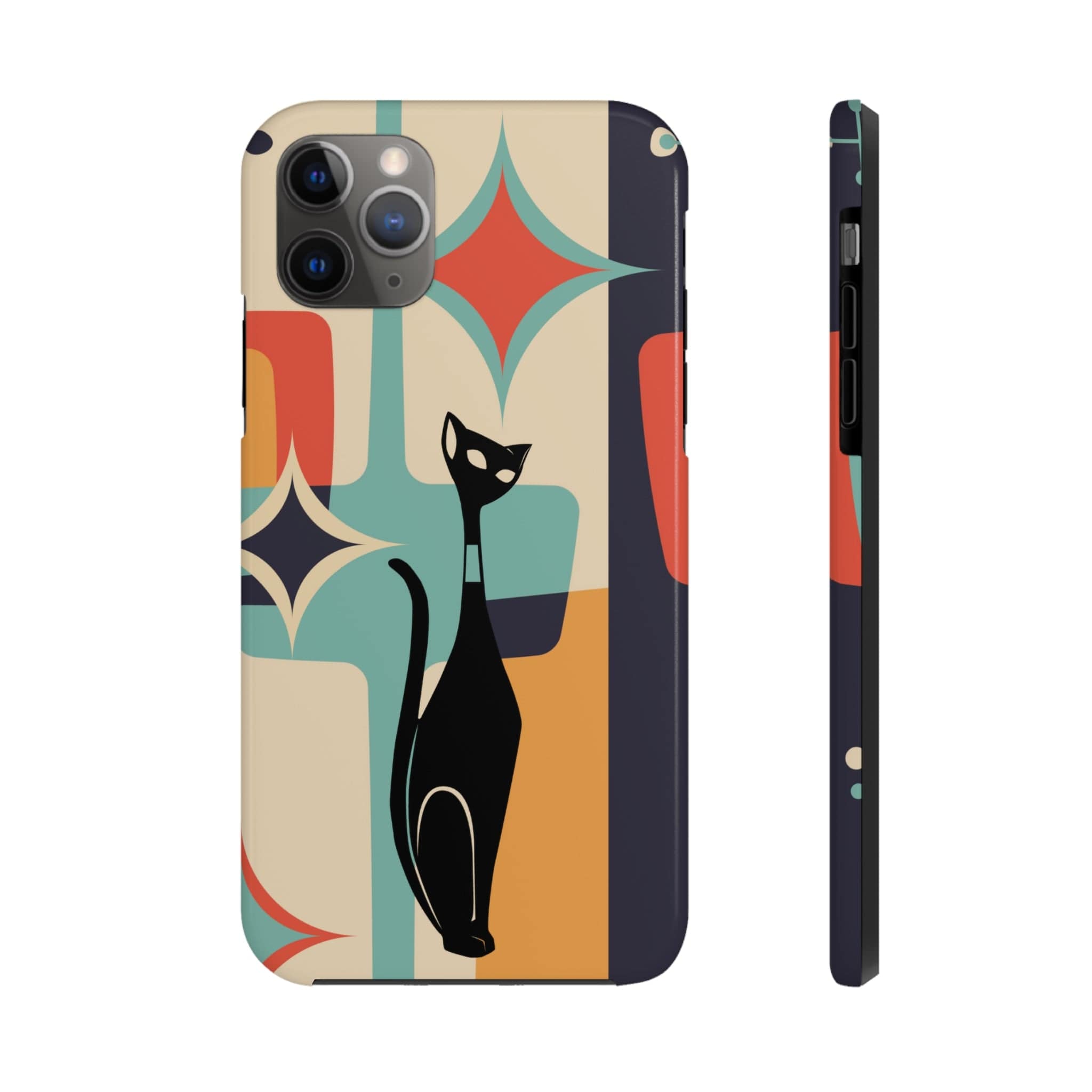 Atomic Cat, Sexton Cat, Mid Mod, Retro Geometric, Starburst Tough Phone Cases Phone Case