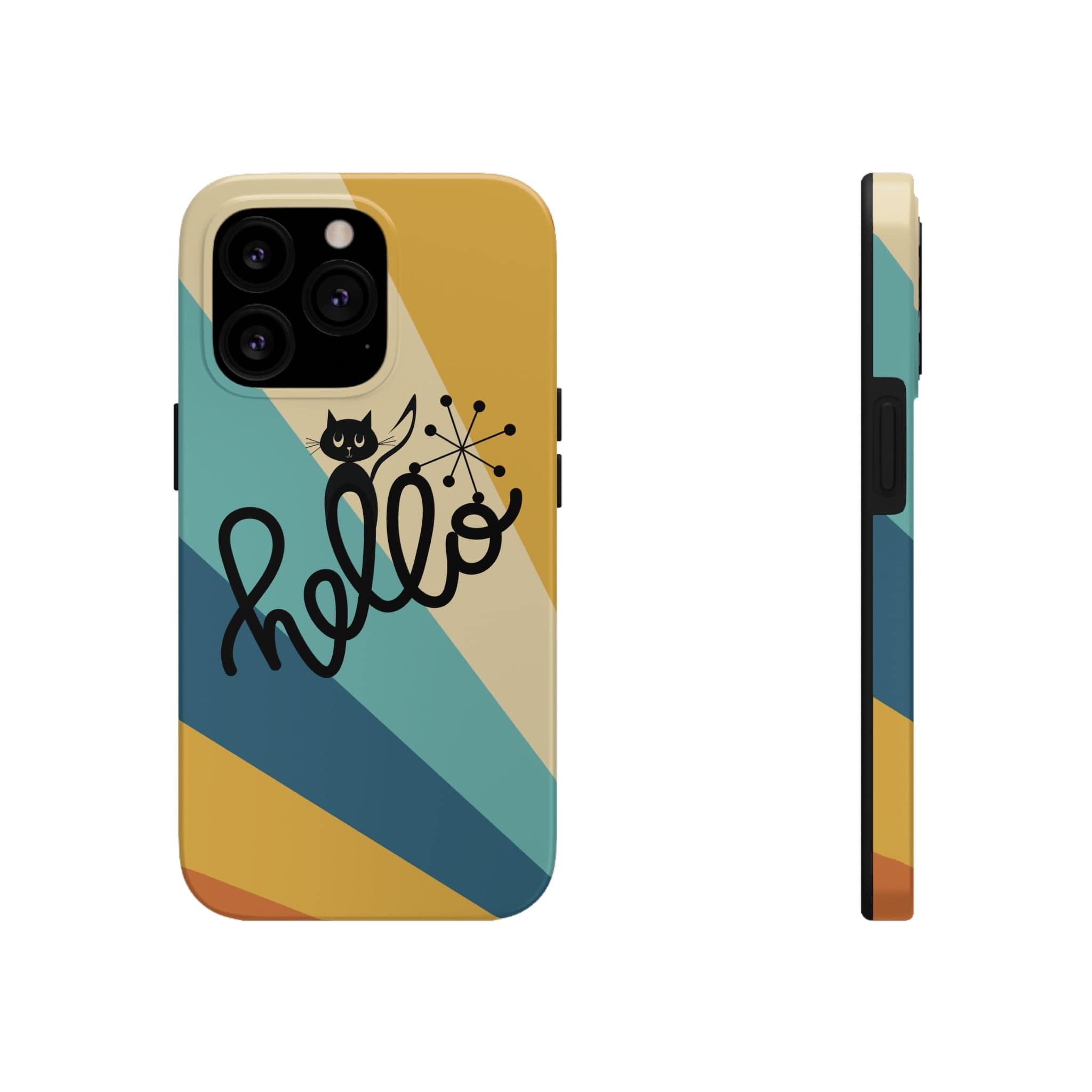 Atomic Groovy Cat, Retro, Kitschy, Hello Starburst, Mid Mod Smart Phone Tough Phone Cases Phone Case