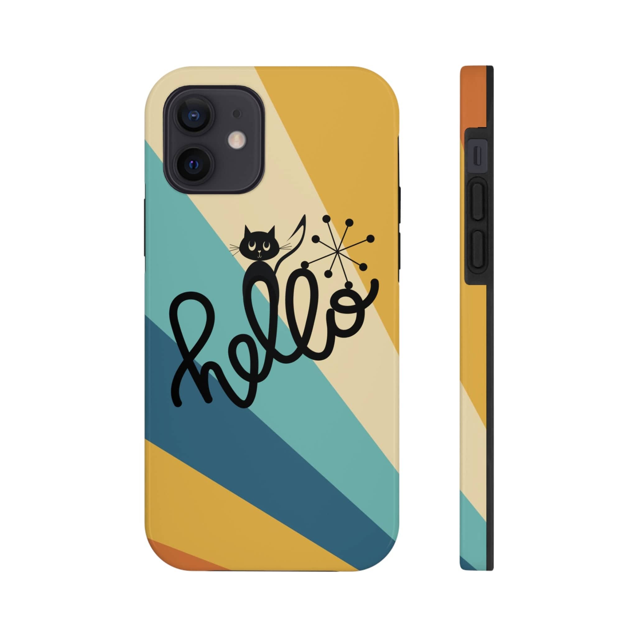 Atomic Groovy Cat, Retro, Kitschy, Hello Starburst, Mid Mod Smart Phone Tough Phone Cases Phone Case
